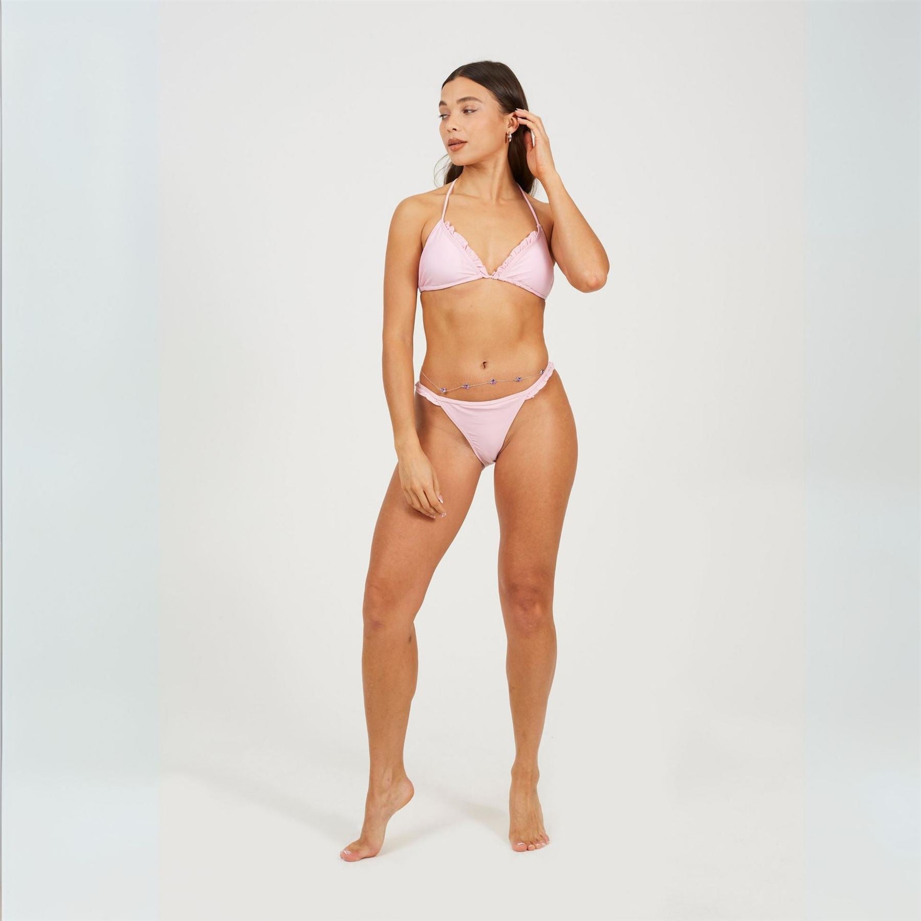 Brave Soul Low Rise Bikini Bottoms With Frill