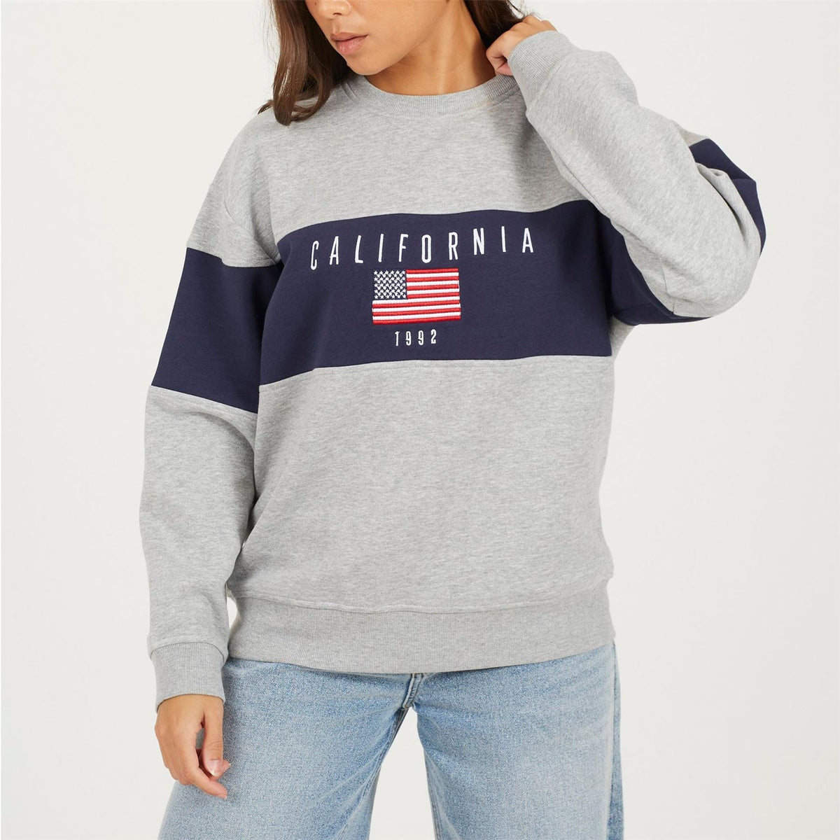 Brave Soul Soul Ladies Crew Neck Sweatshirt With California Embroidery
