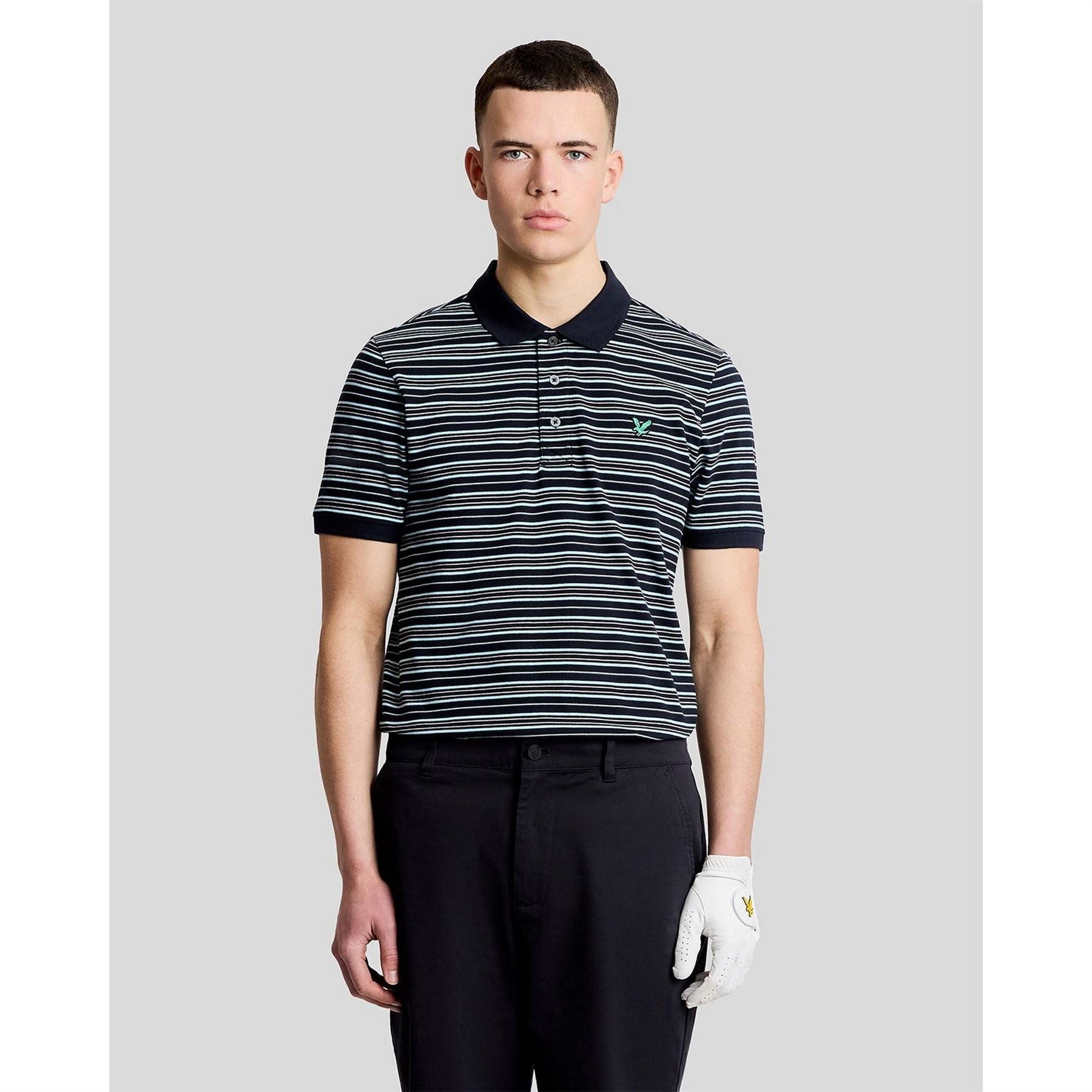 Lyle and Scott  And  Scott Golf Green Eagle Stripe Polo Shirt