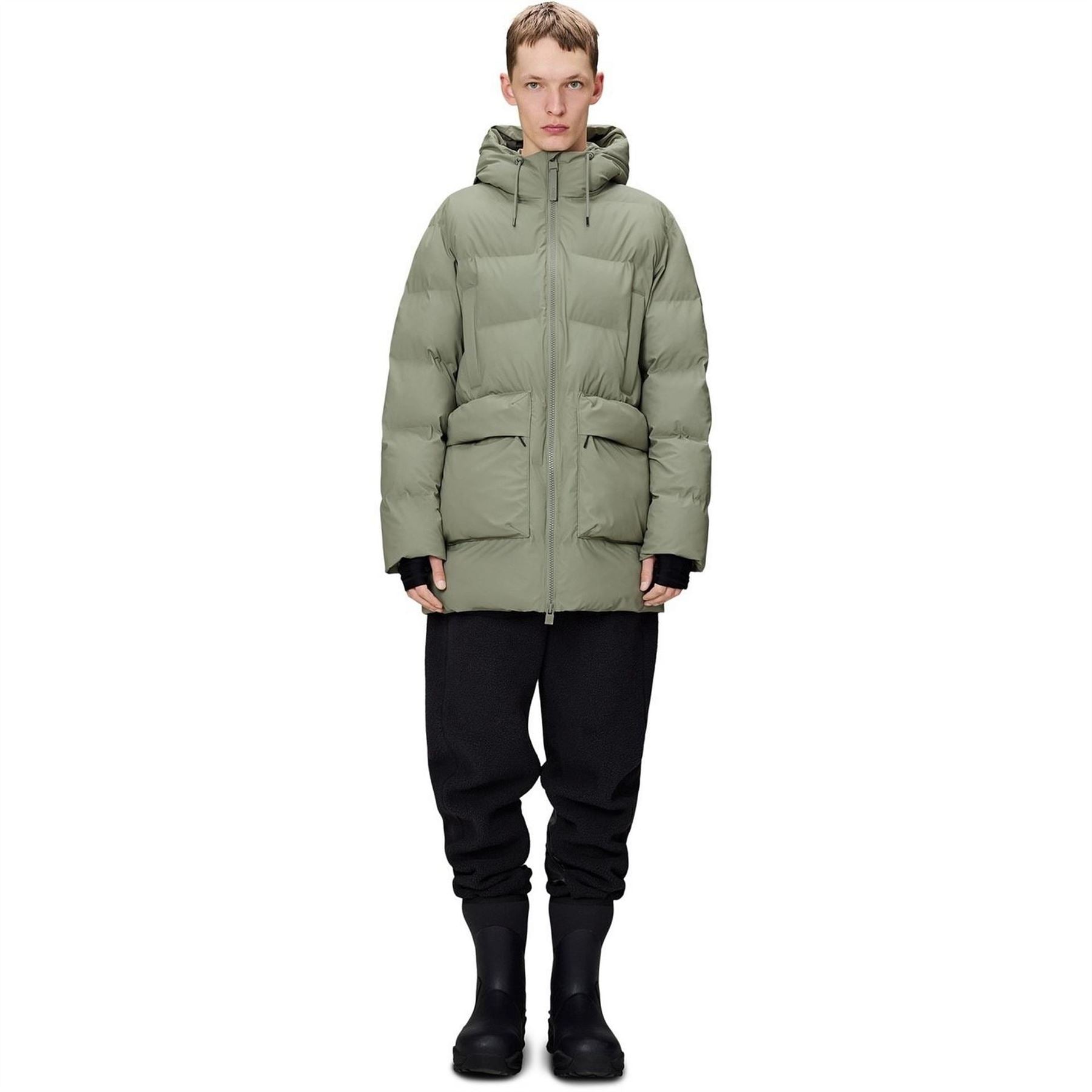 Rains Long Puffer Cargo Jacket