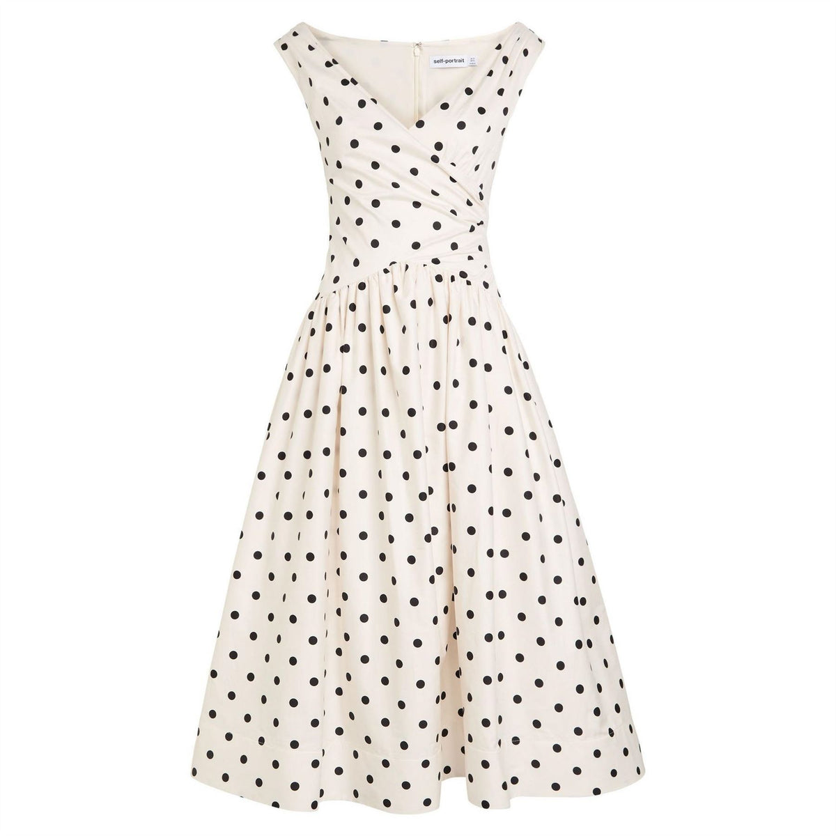 Self Portrait Cream Polka Dot Midi Dress