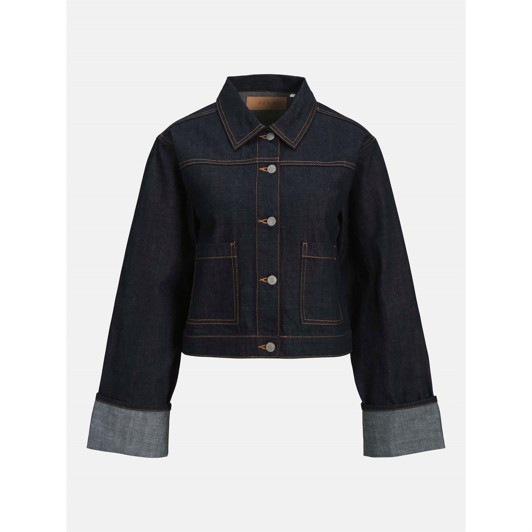 JJXX Solid Patterned Roll Up Cuff Denim Jacket