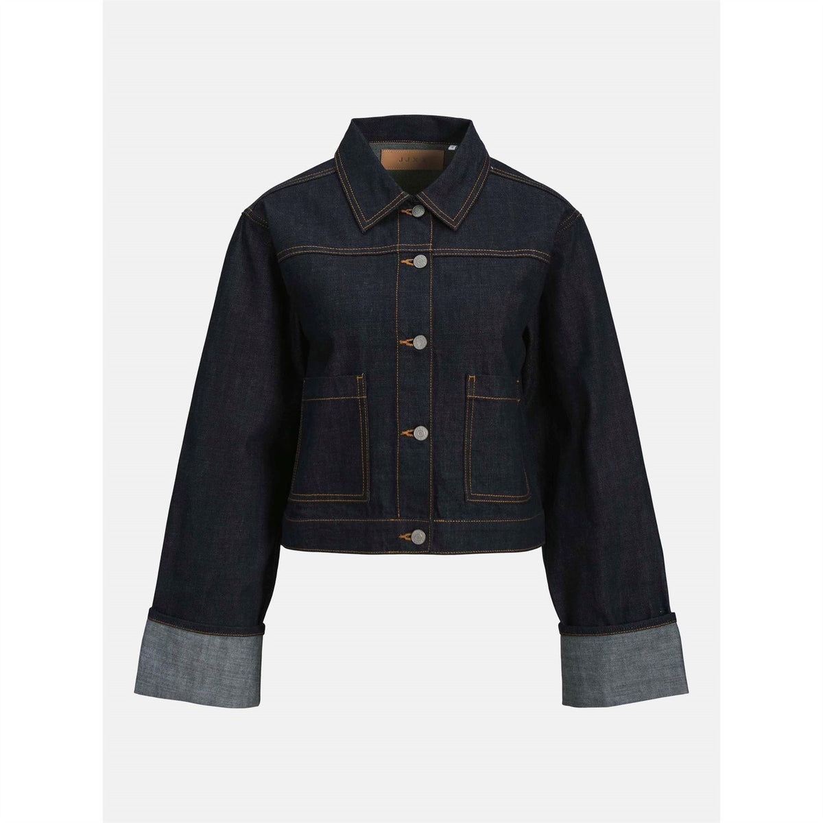 JJXX Solid Patterned Roll Up Cuff Denim Jacket