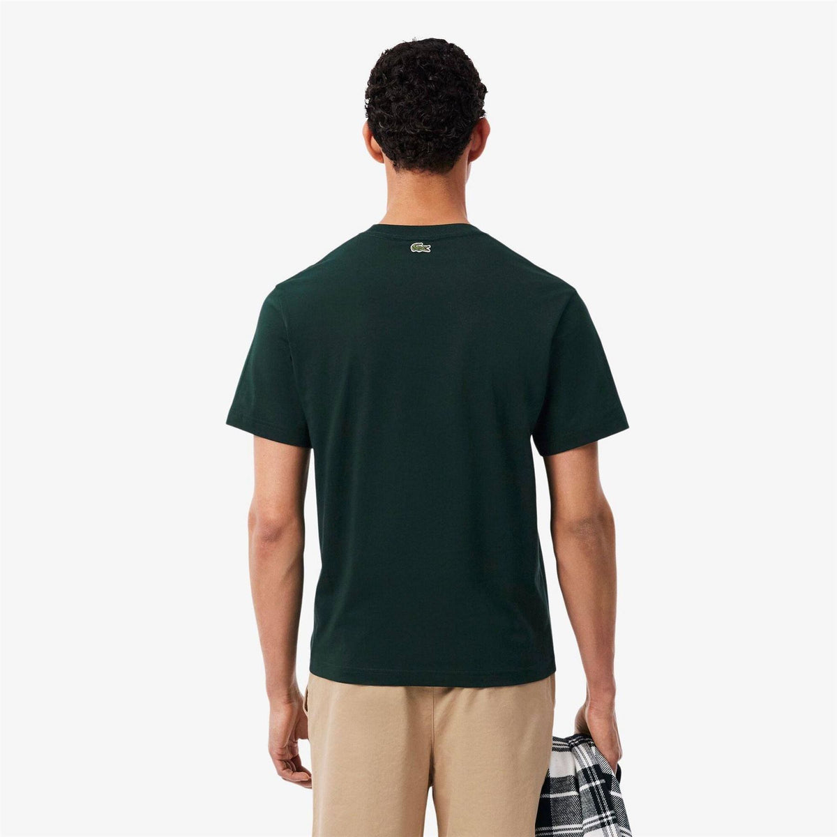 Lacoste Script Crocodile Print Crew Neck Short Sleeve T-Shirt
