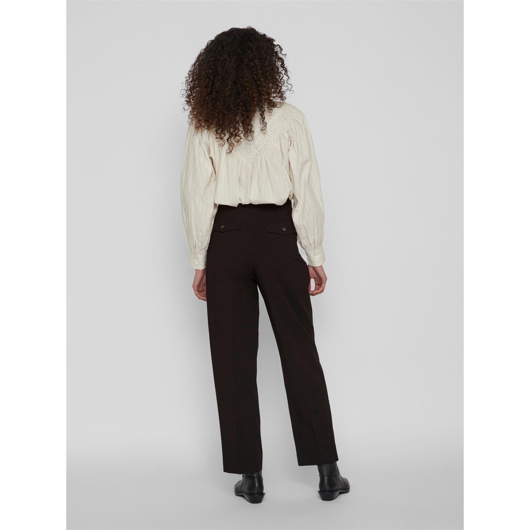 Vila Vclry Pleat Straight Trousers