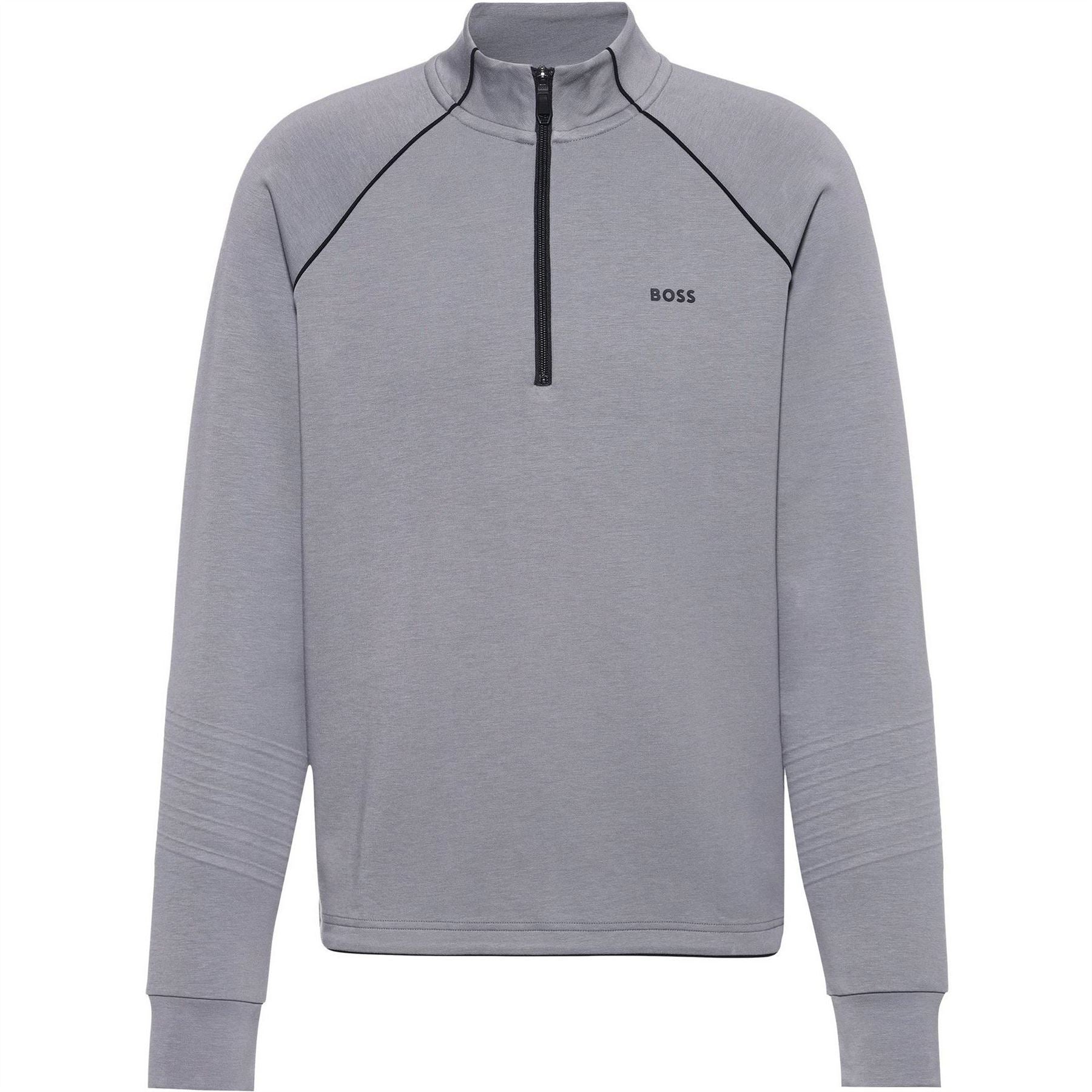 Boss Zip Neck Long Sleeve Regular Fit Sweatshirt