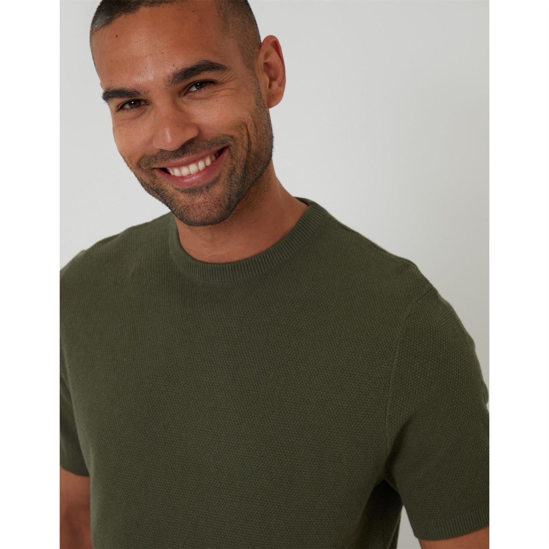 Threadbare Crew Neck Ribbed Collar Short Sleeve T-Shirt