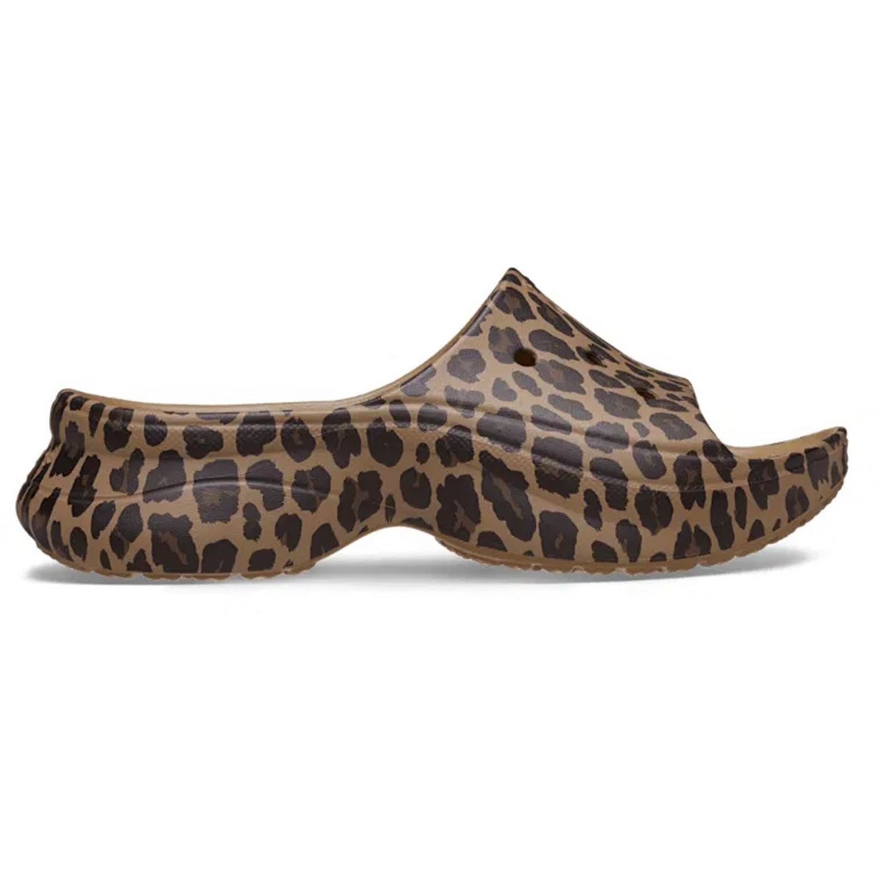 Crocs Bae Leopard Patterned Platform Slides