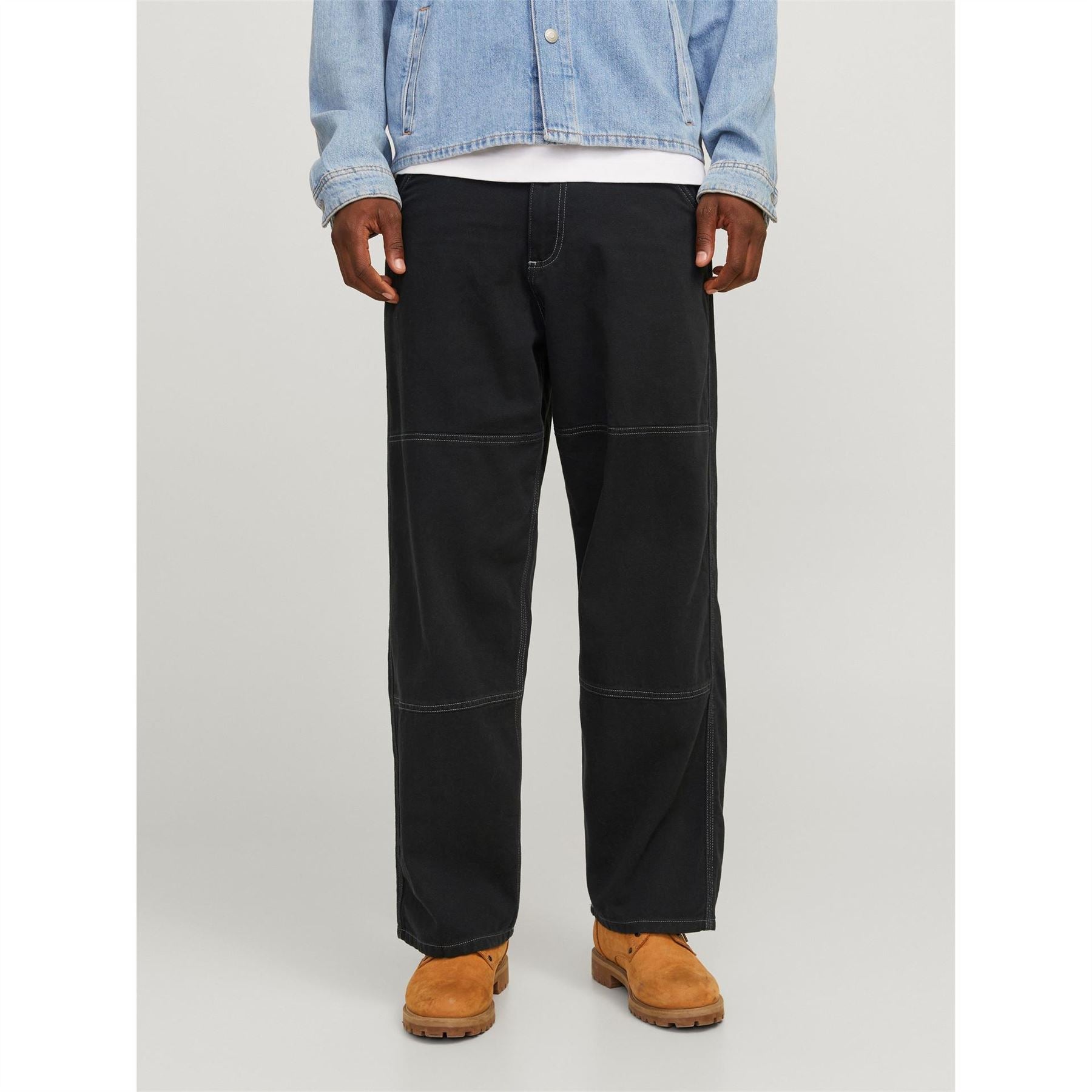 Jack and Jones Owen Solid Patterned Wide Leg Cargo Pants