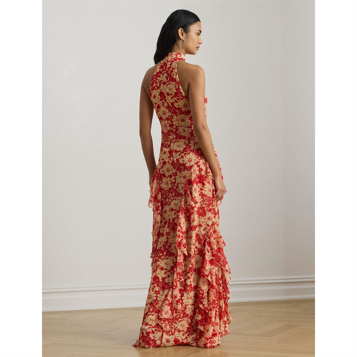 Lauren by Ralph Lauren Georgette Halter Gown