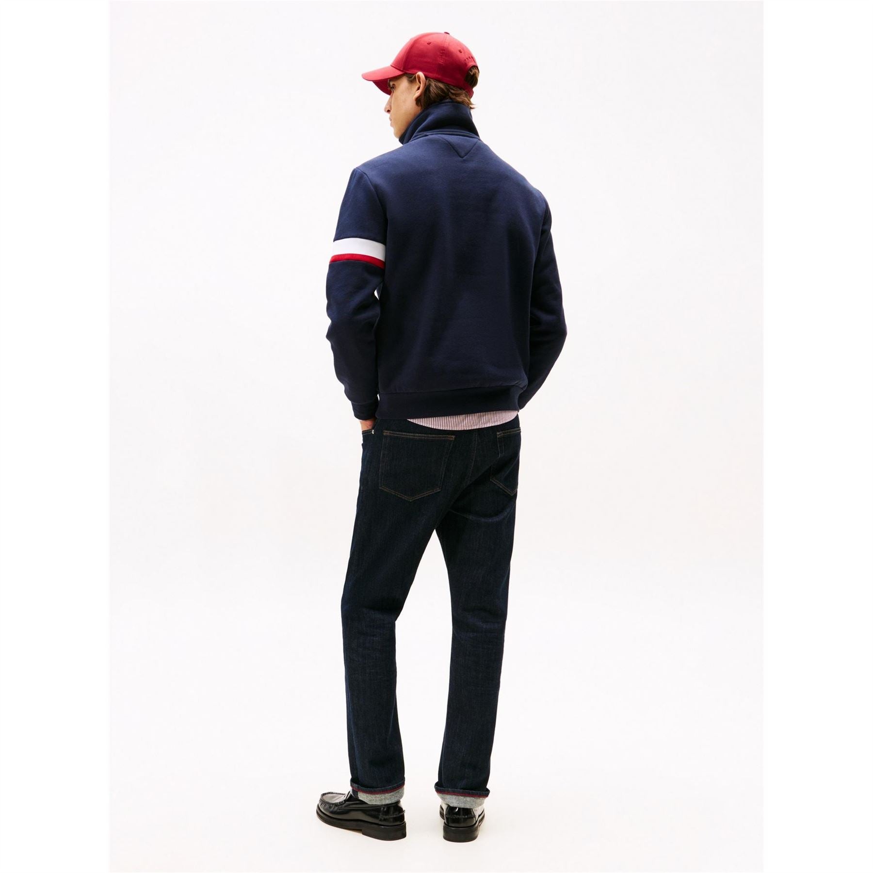 Tommy Hilfiger Zip Neck High Collar Long Sleeve Sweatshirt