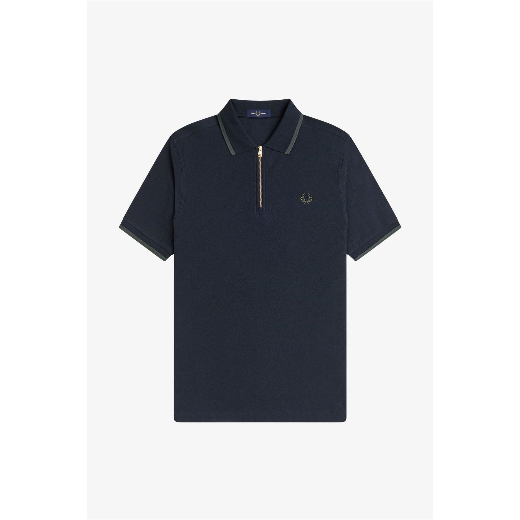 Fred Perry Crepe Zipped Short Sleeve Polo Shirt