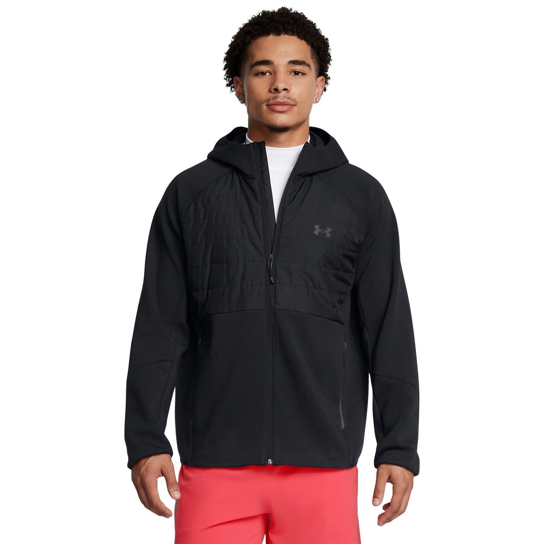 Under Armour Solid Patterned Hooded Ribbed Cuff Softshell Jacket