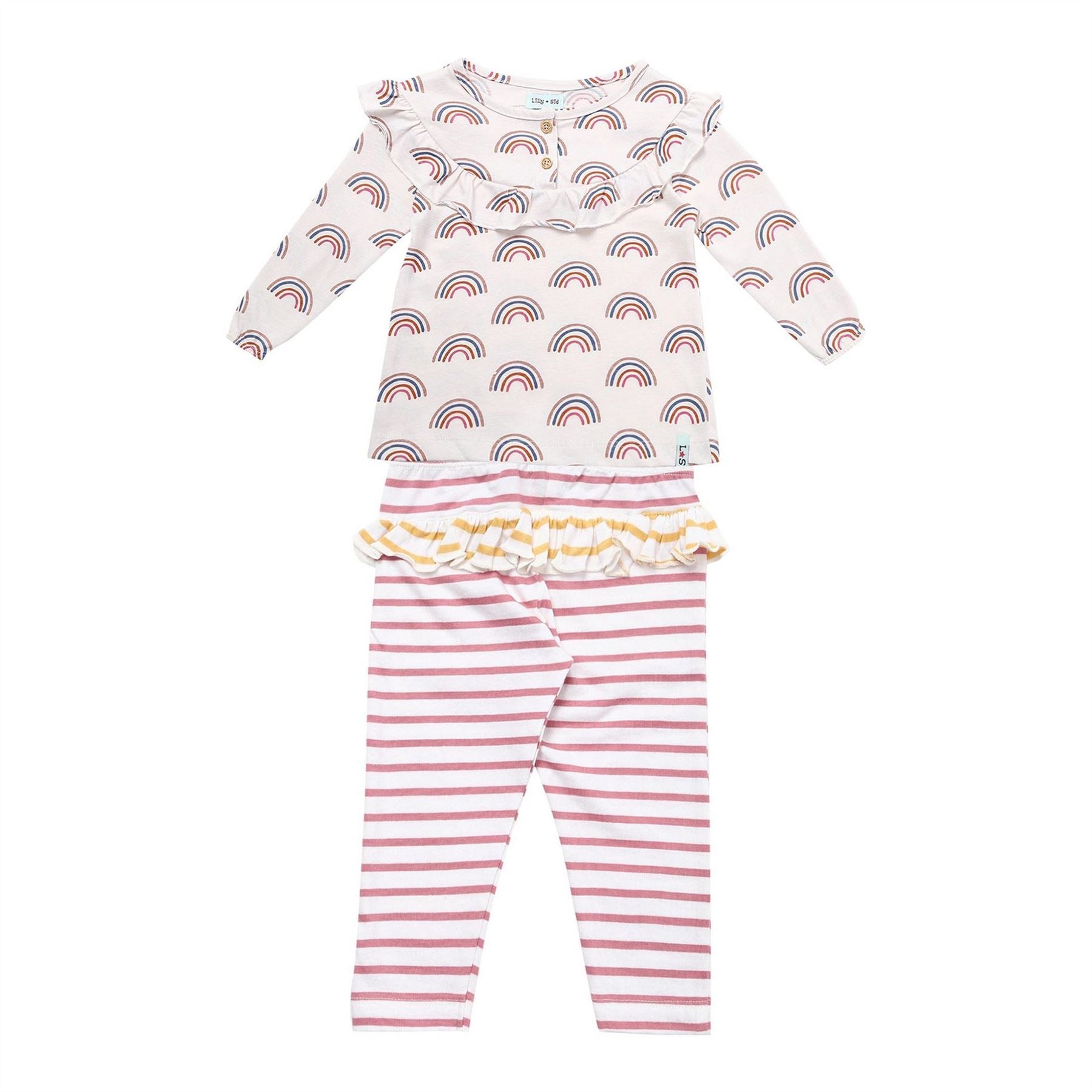 Lilly and Sid Rainbow Top And Legging Set
