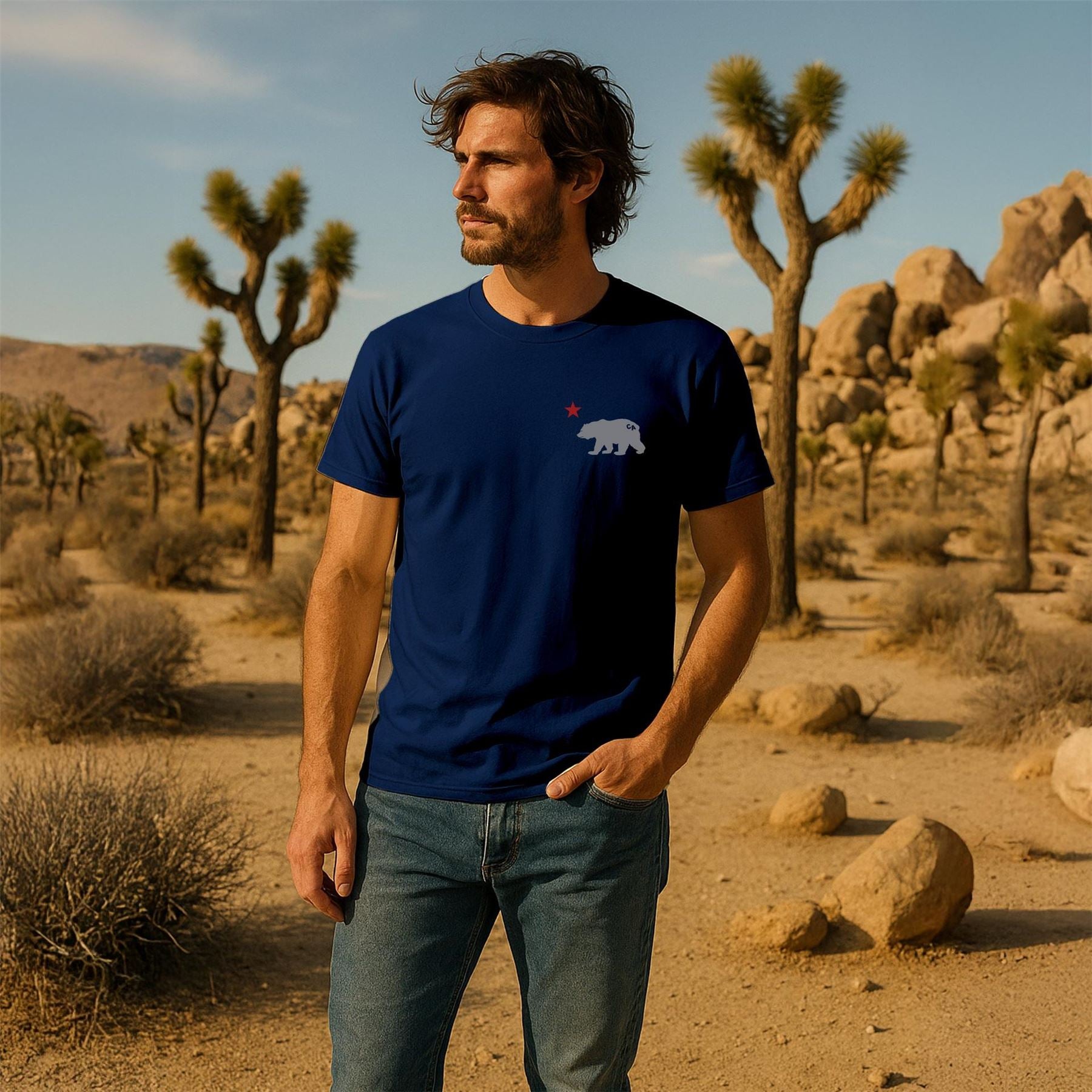 Republic of California Cali Large Genie Graphic Crew Neck Short Sleeve T-Shirt