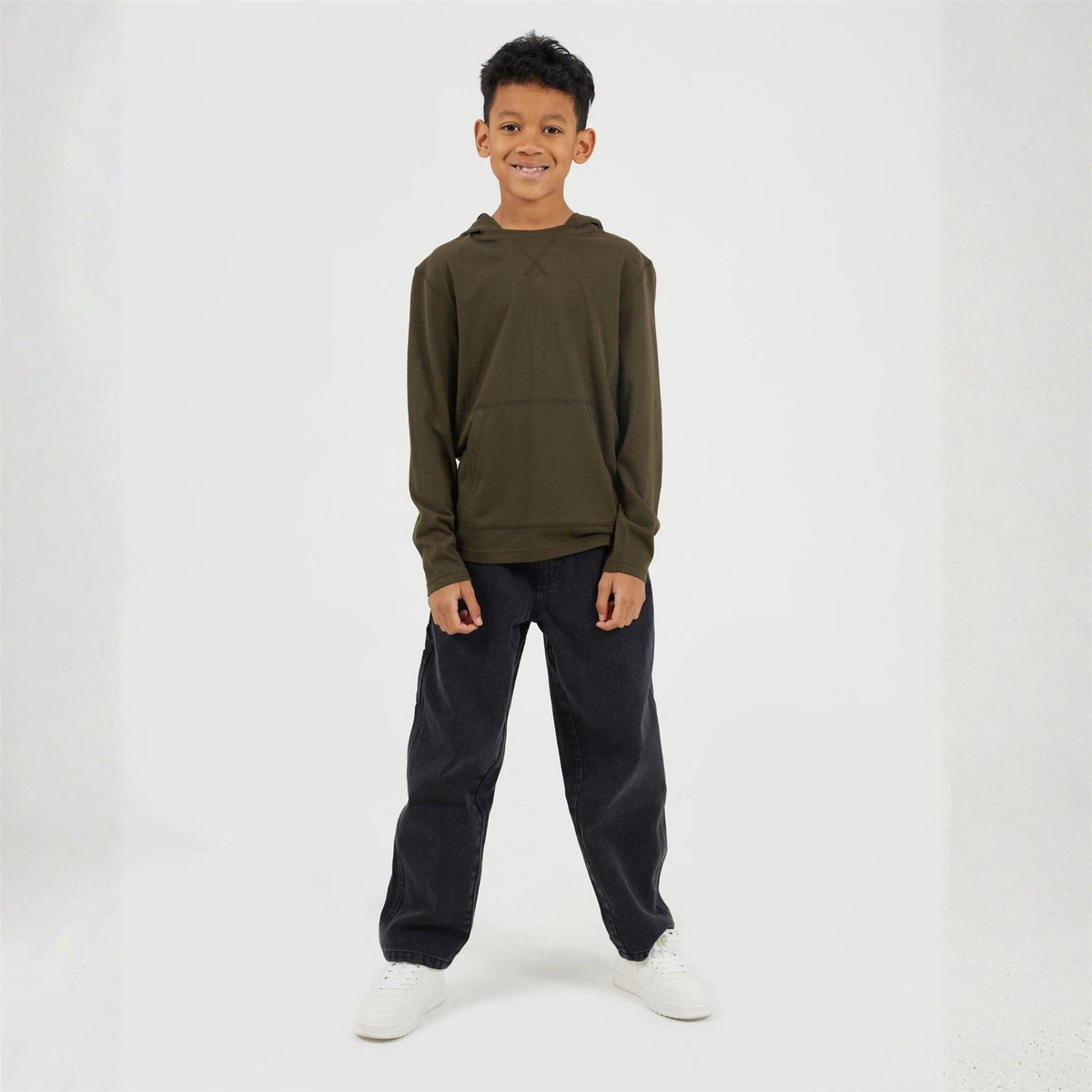 Brave Soul Boys Long Sleeve Hoodie With Set In Sleeve