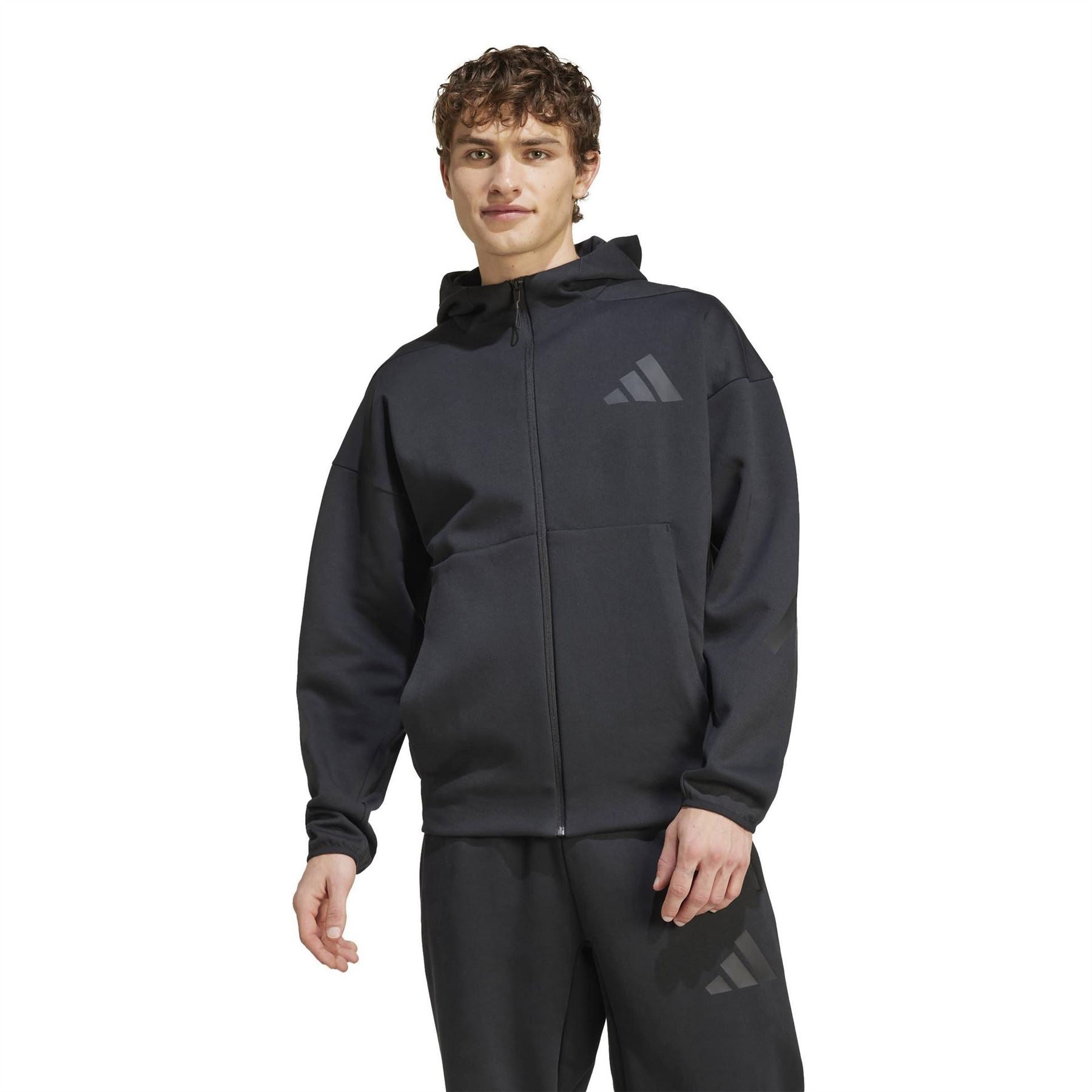 adidas Mens Full Zip Hooded Track Jacket