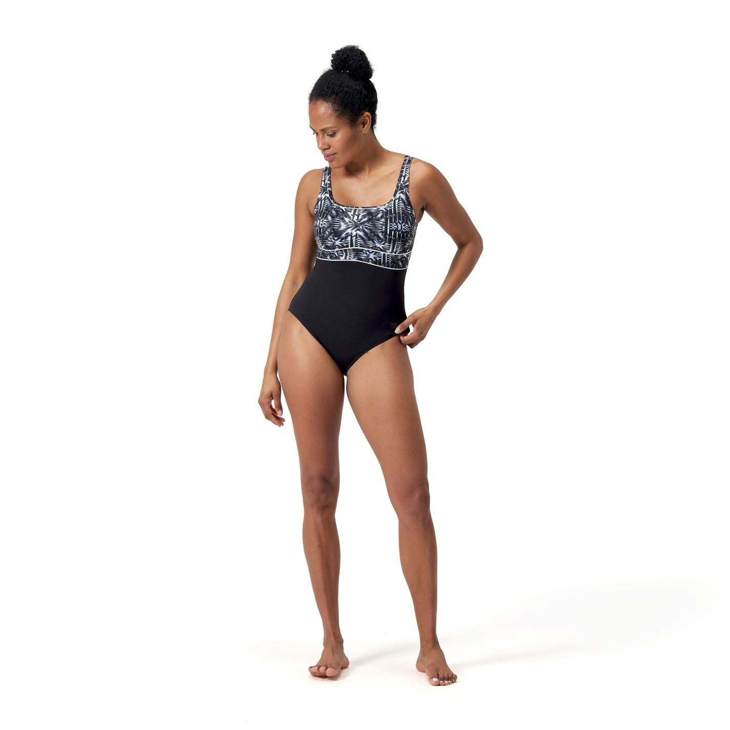 Speedo Eclipse Geometric Patterned Swimsuit