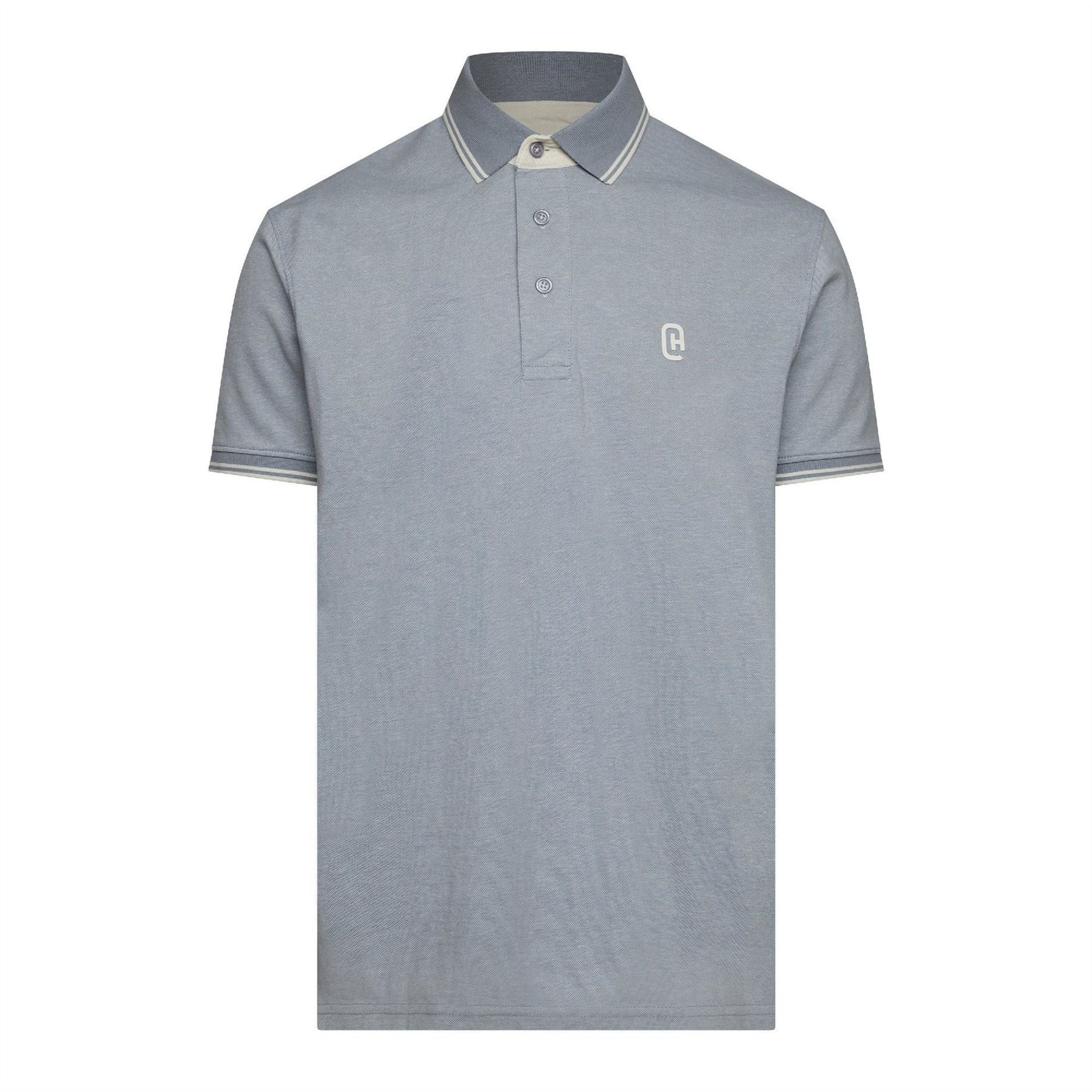 Crosshatch Preece Bold Logo Collared Neck Short Sleeve Polo Shirt