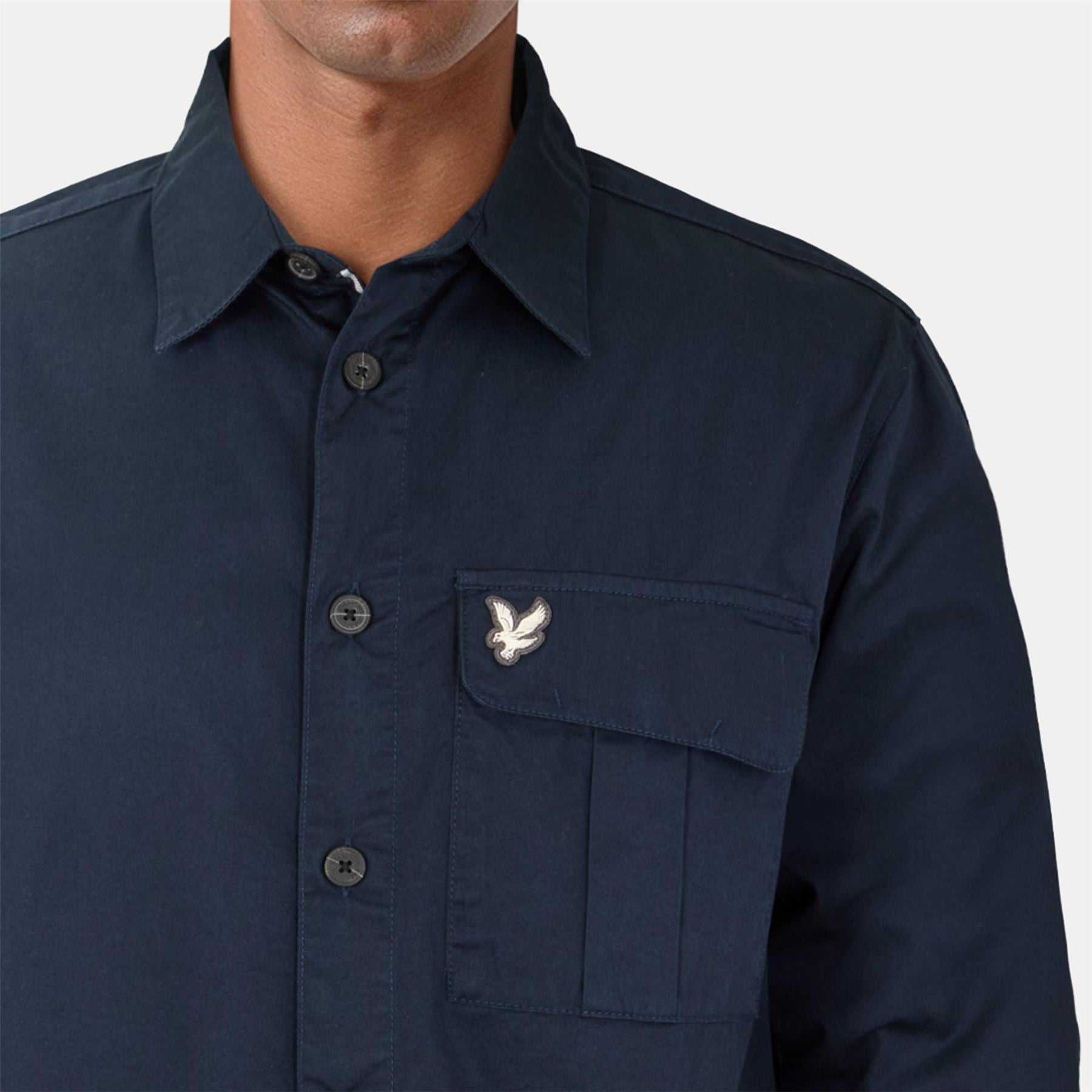 Lyle and Scott Brushed Button Through Overshirt