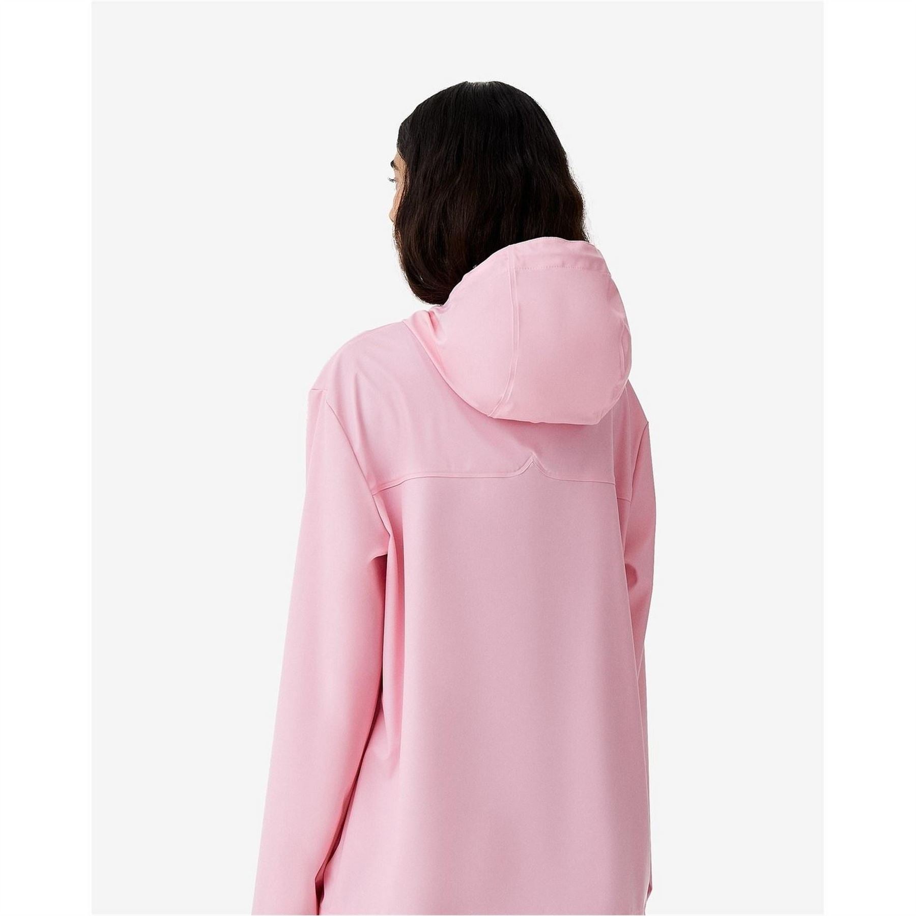 Hunter Solid Patterned Hooded Snap Button Rain Jacket
