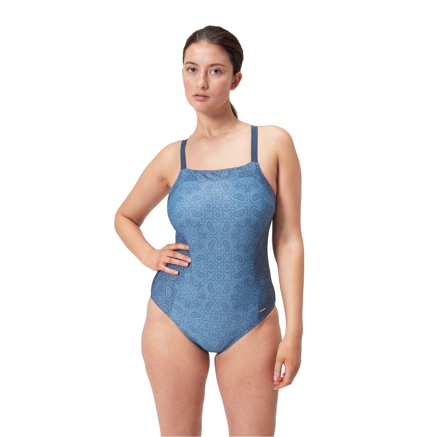 Speedo Geometric Patterned V-Back One-Piece Swimsuit