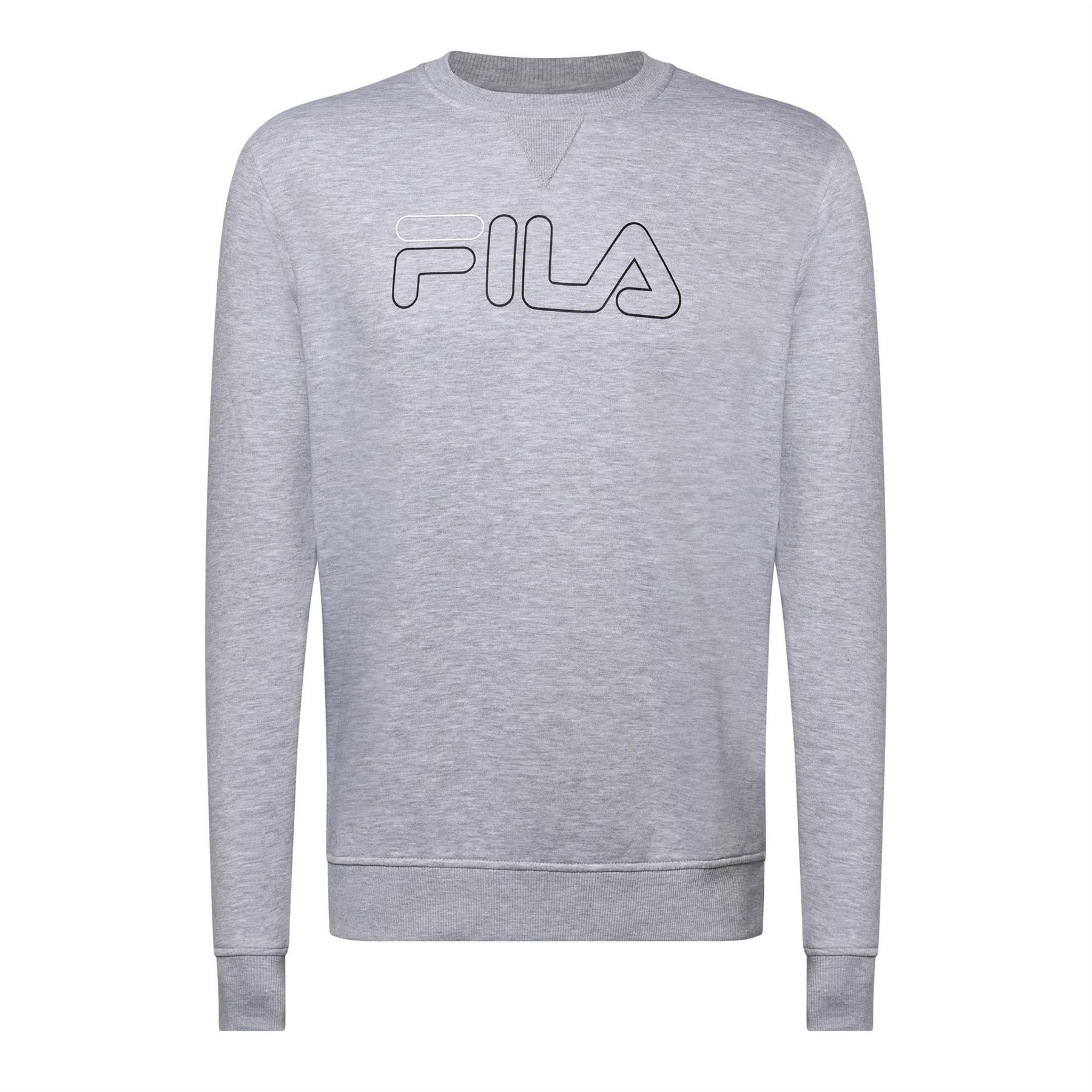 Fila Jude Logo Print Crew Neck Ribbed Collar Sweatshirt