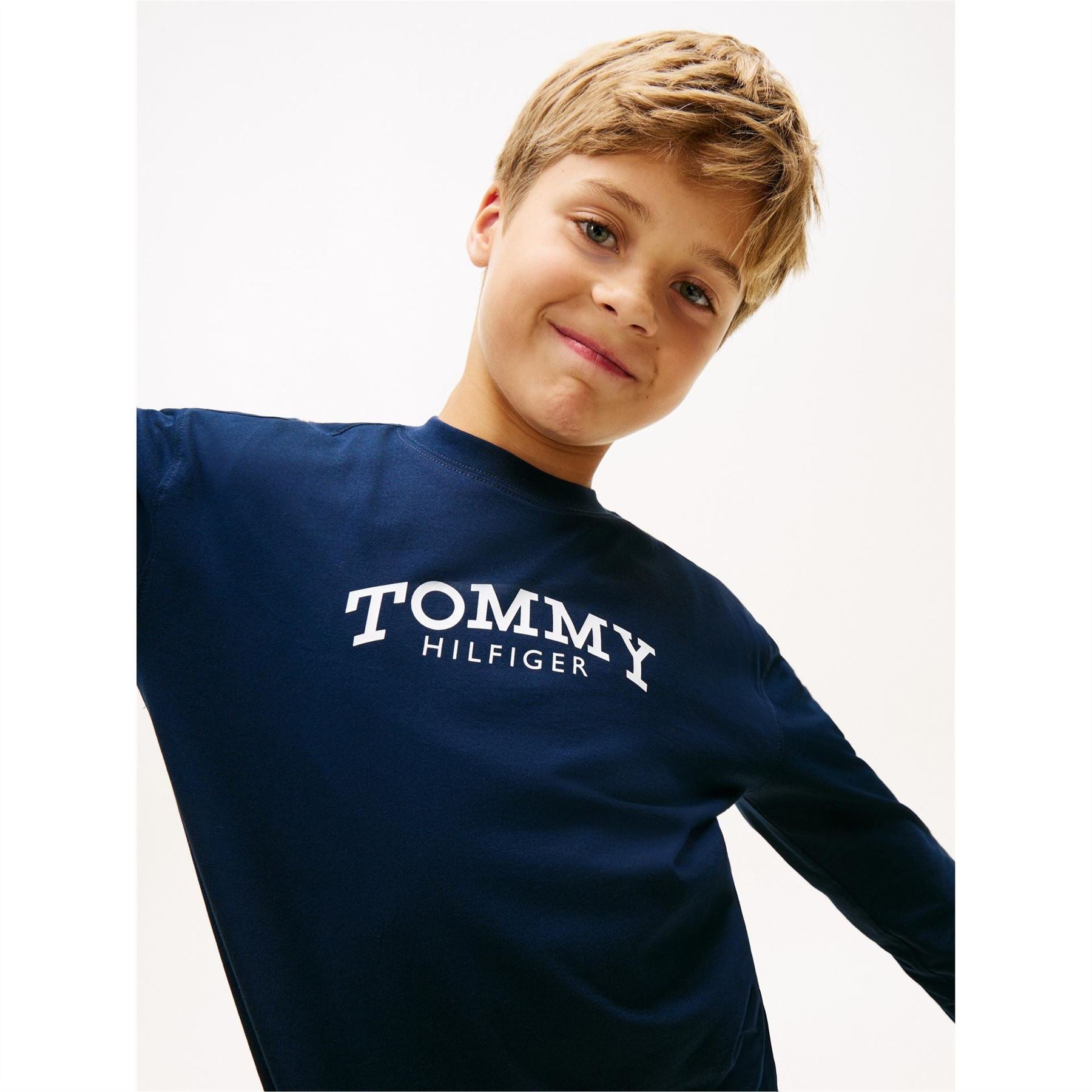 Tommy Hilfiger Mono Print Crew Neck Long Sleeve Jersey T-Shirt