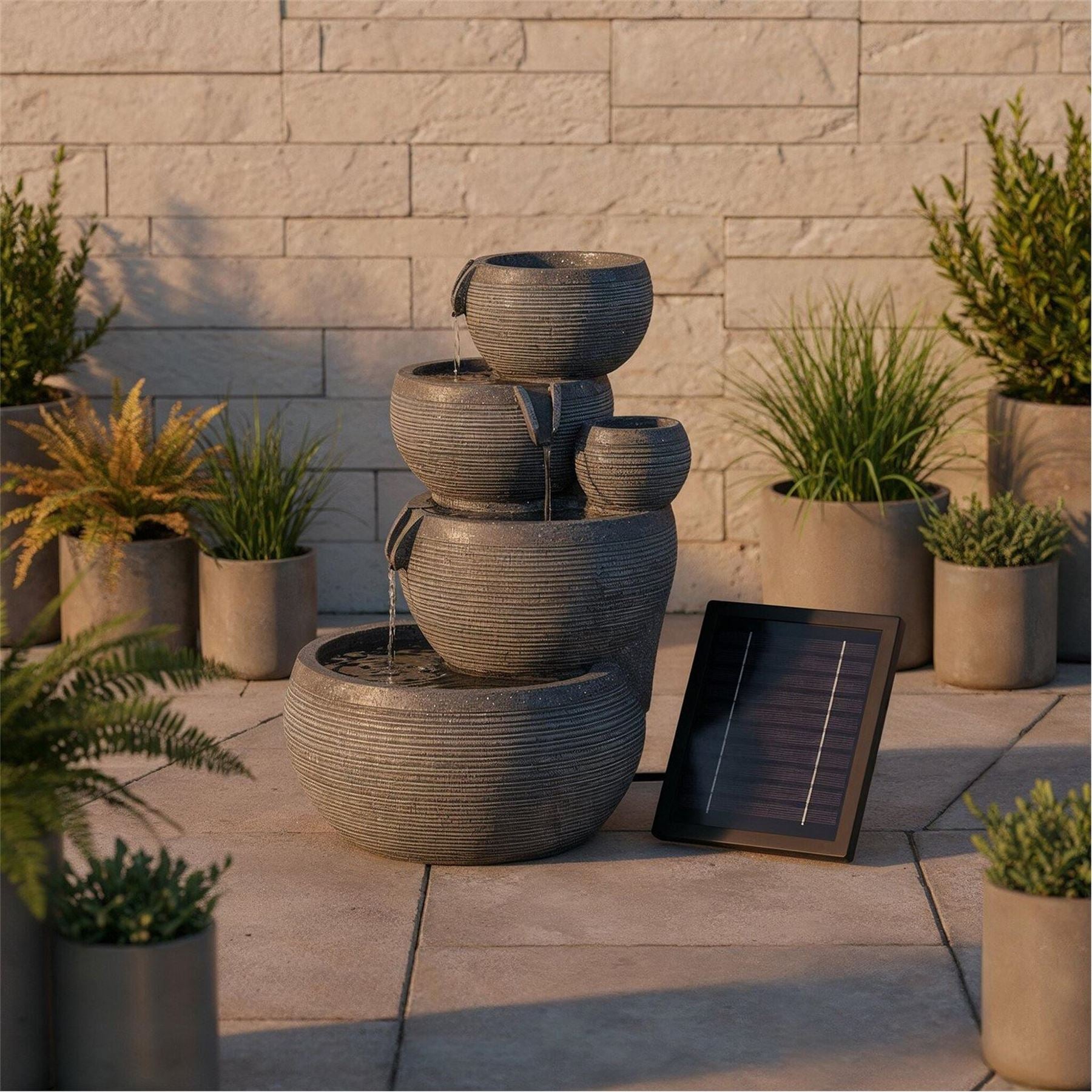 Streetwize Water Feature With Battery Backup   Natural Cascade