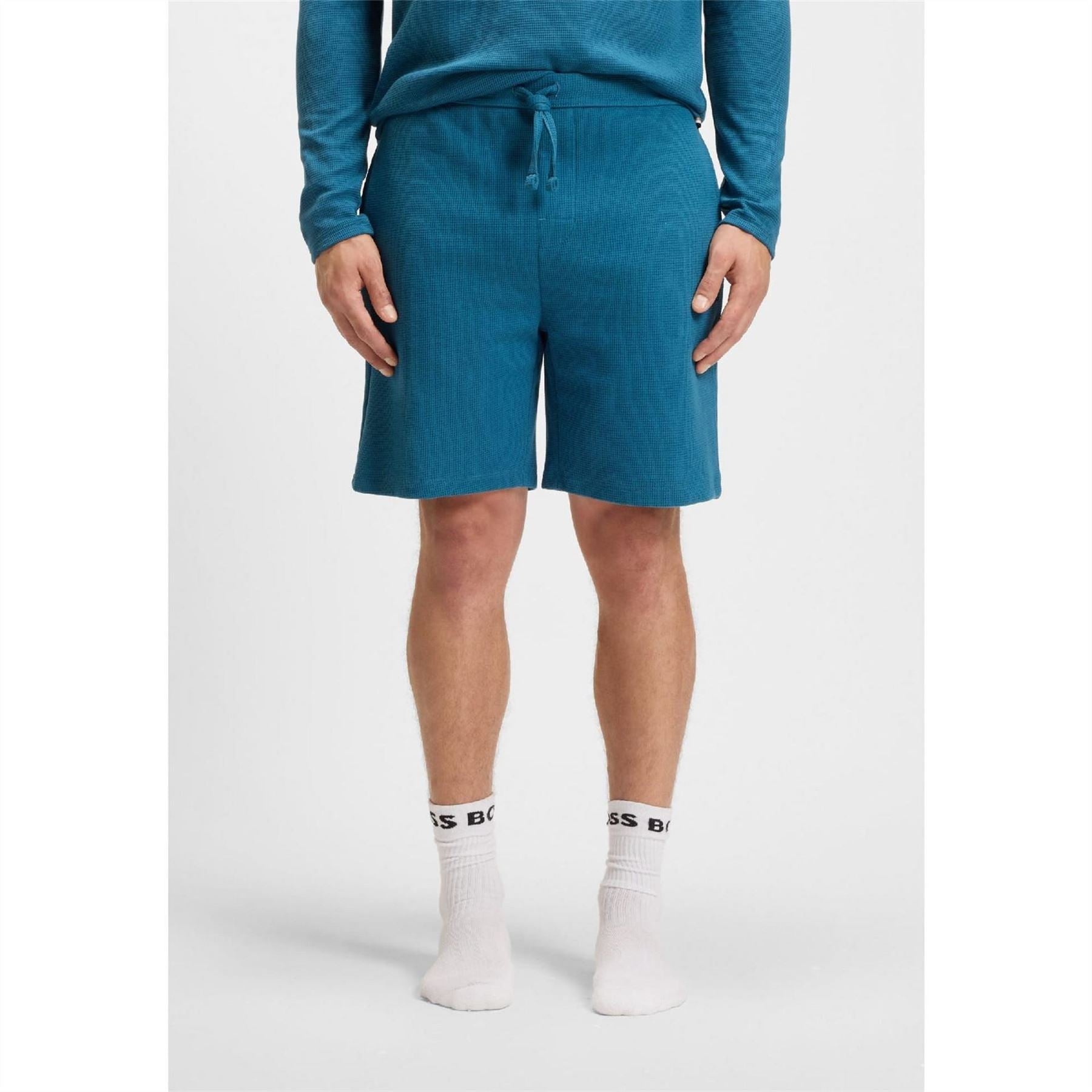 Boss Mens Waffle Shorts 10269584 01 Pyjama Shorts