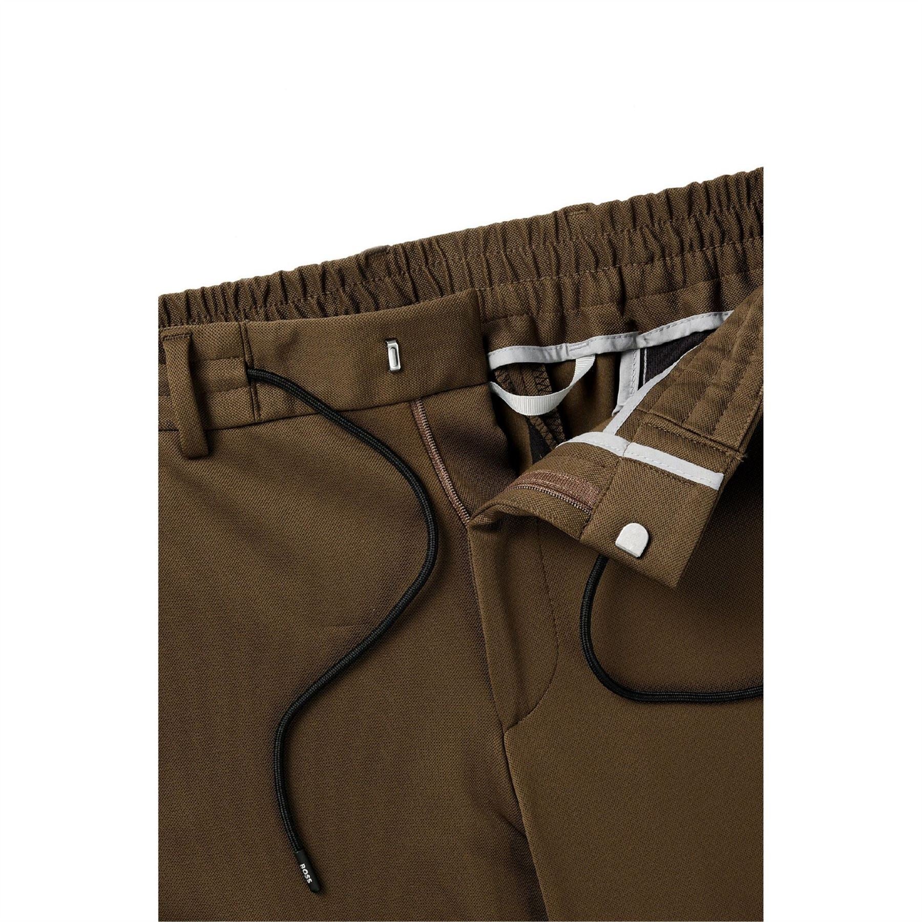 Boss Geniusj Solid Patterned Straight Leg Trousers