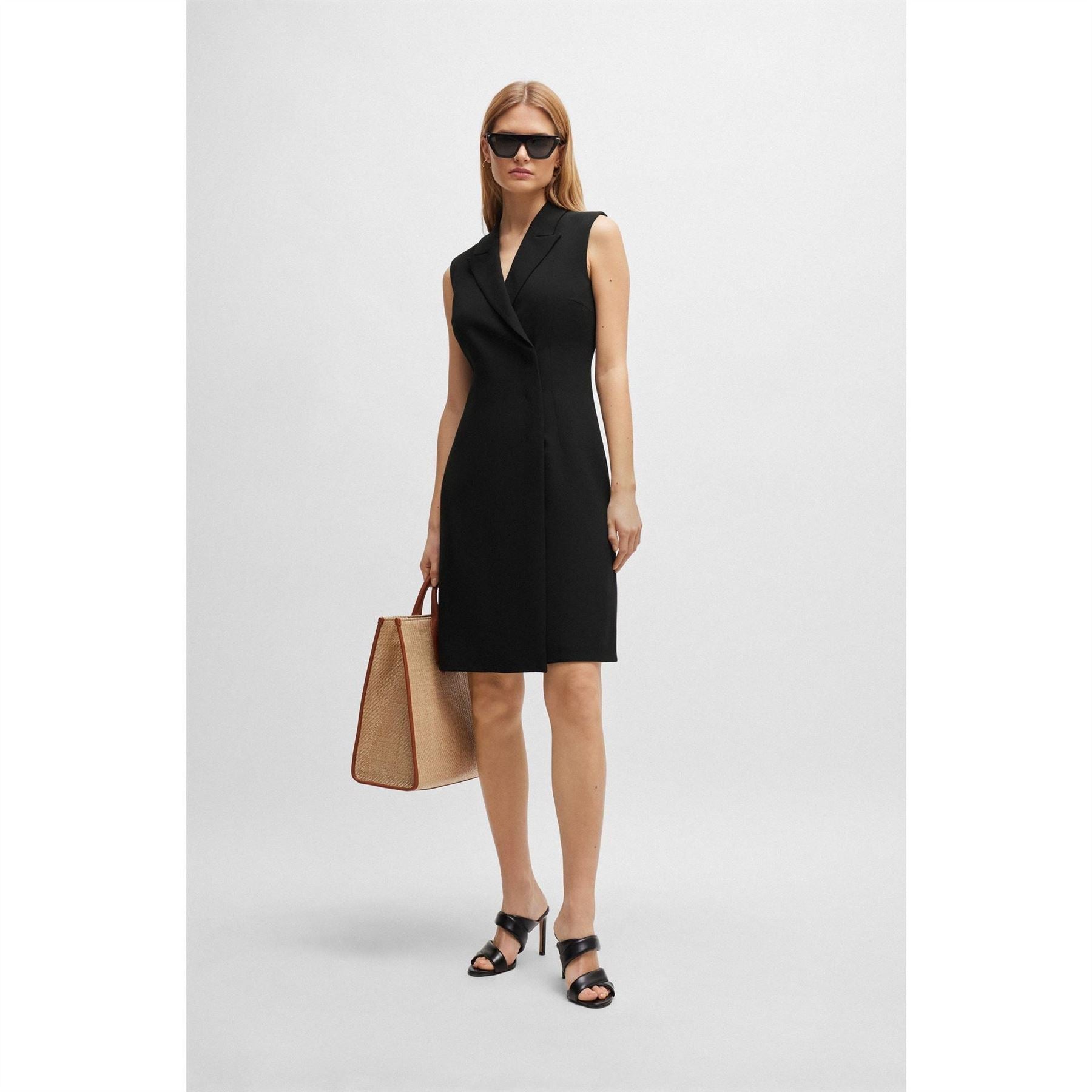 Boss V-Neck Knee Length Wrap Dress