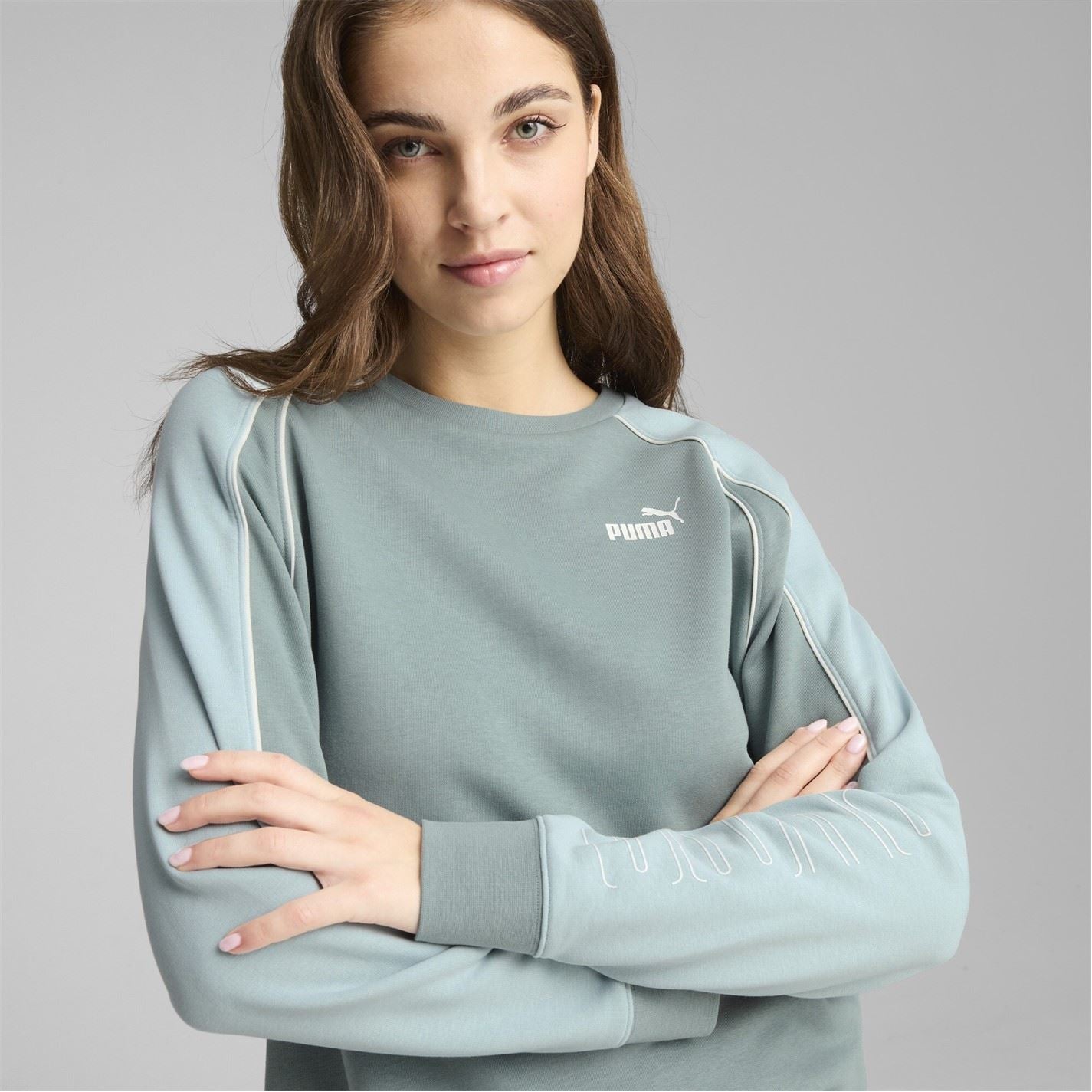 Puma Crew Neck Relaxed Fit Long Sleeve Sweatshirt