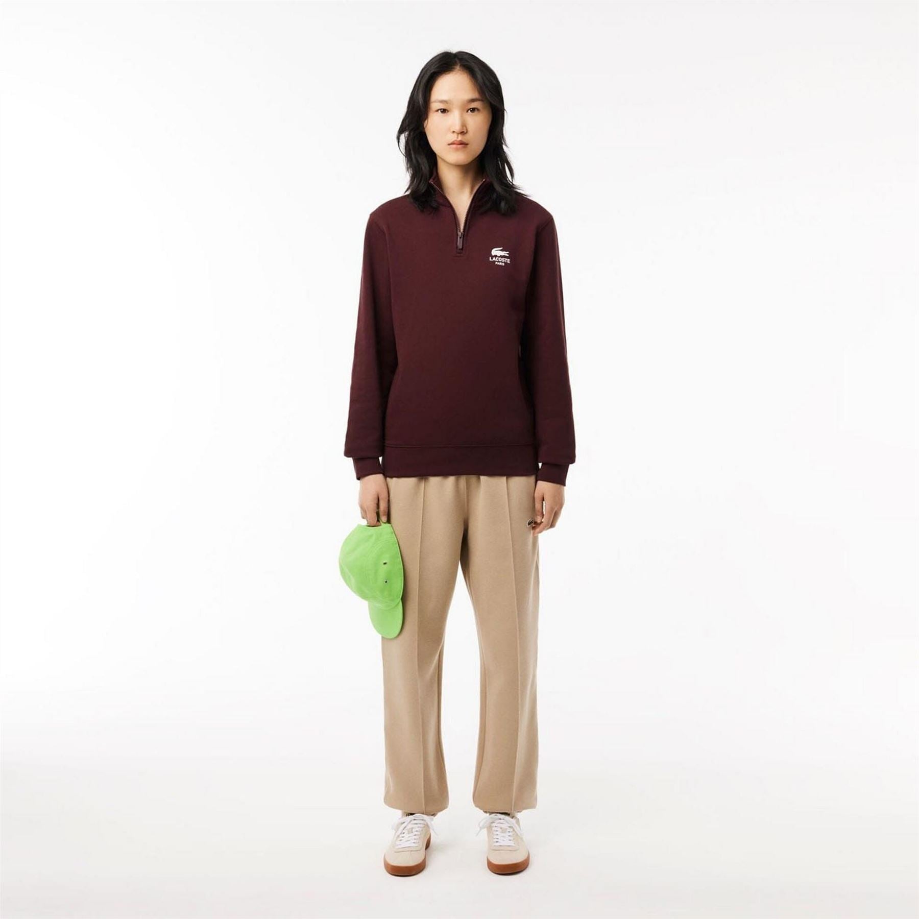 Lacoste Neck Zip Up Print Sweatshirt