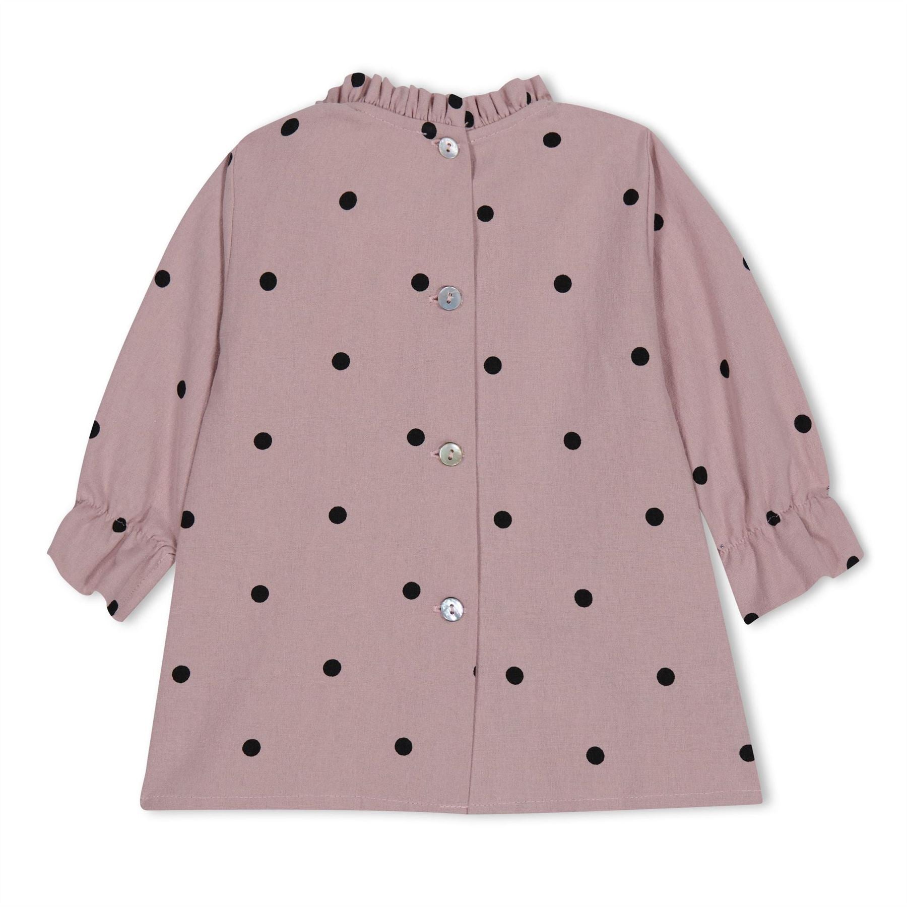 Phi Dot Print Long Sleeve Blouse