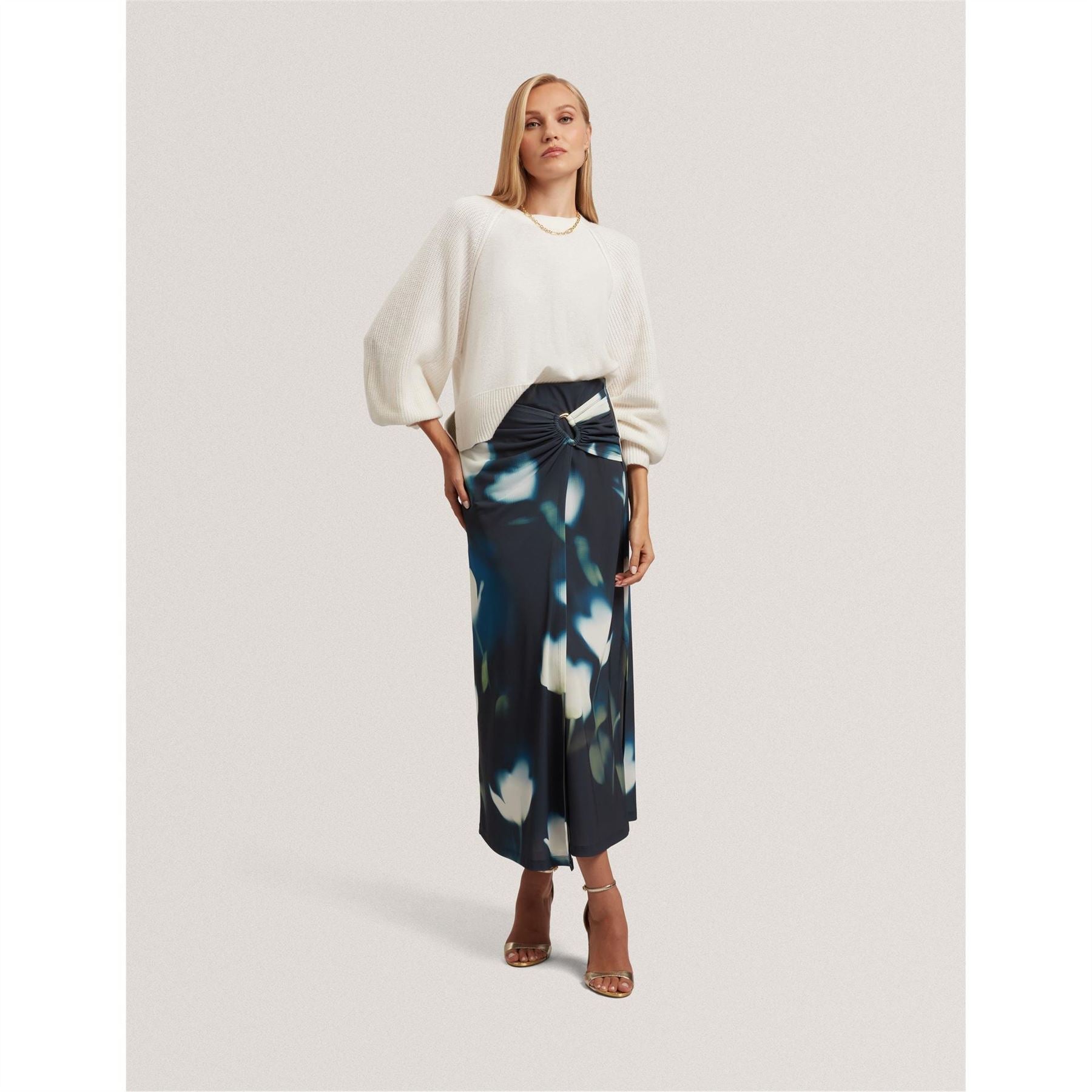 Ted Baker Crew Neck Three-Quarter Balloon Sleeve Sweater