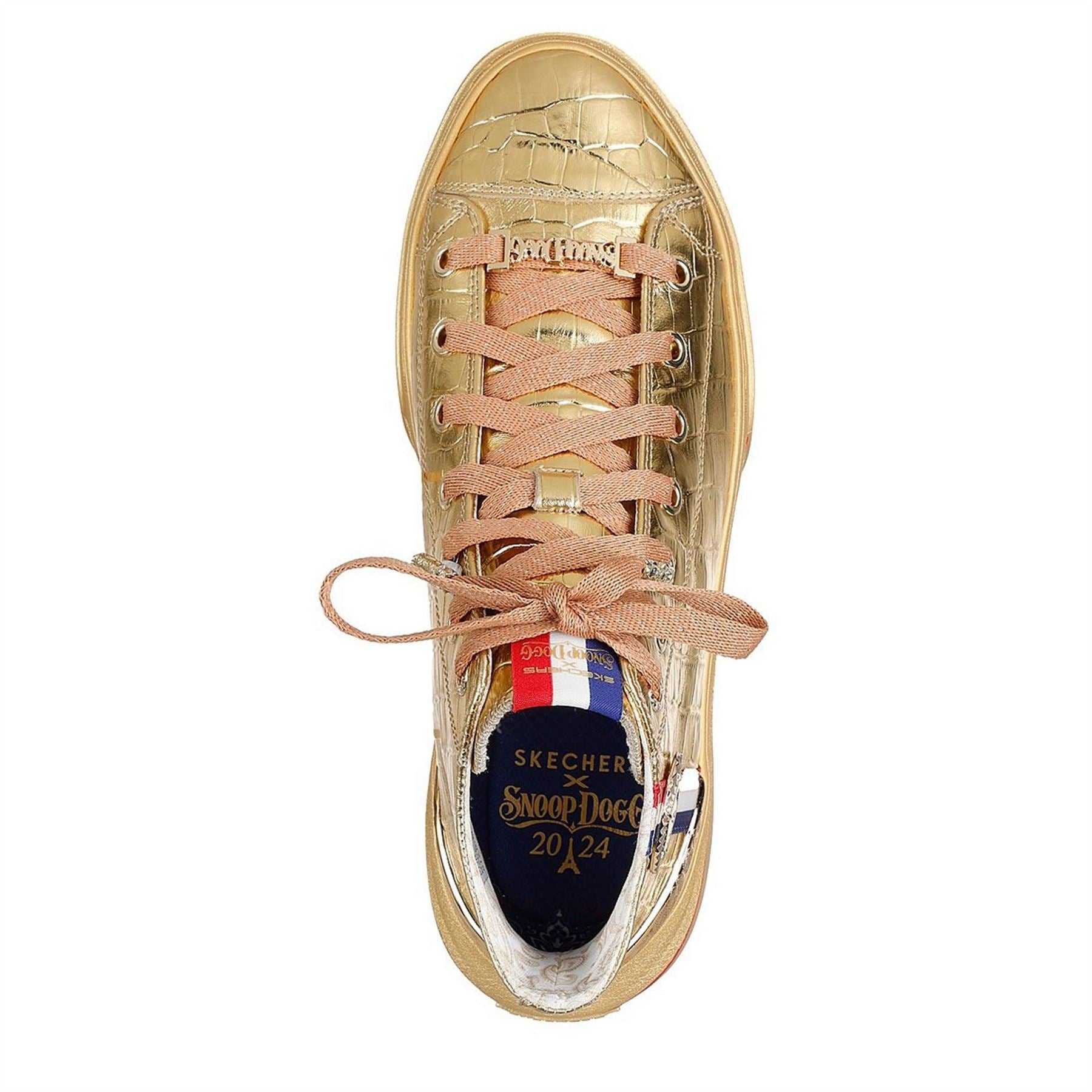 Skechers Snoop Gold Canvasas High Top Trainers