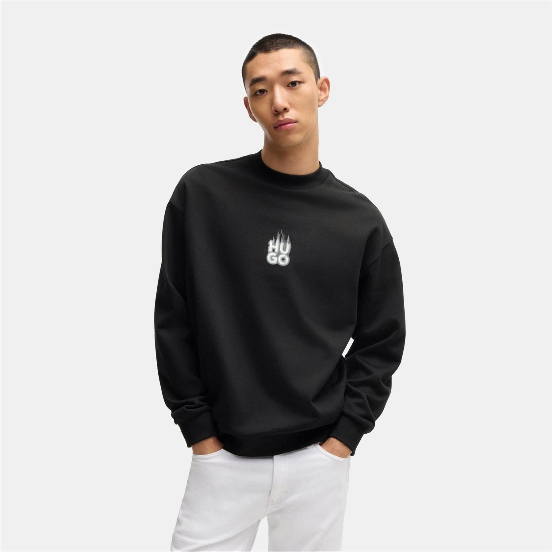 Hugo Flame Lettering Relaxed Fit Sweatshirt