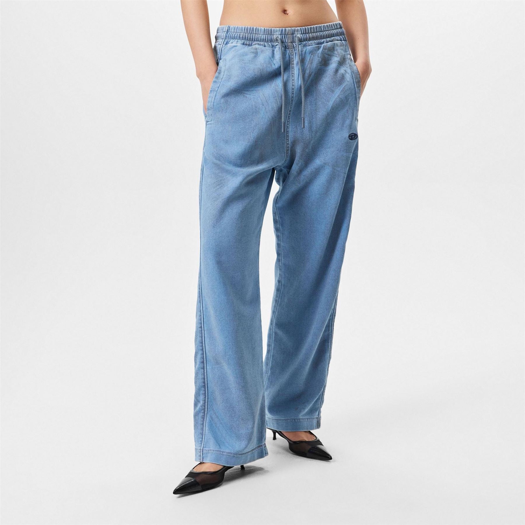 Diesel Wide Leg Relaxed Fit Jeans