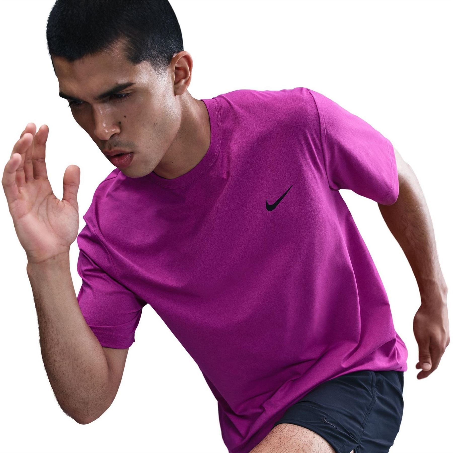 Nike Mens Dri Fit Uv Hyverse Short Sleeve Fitness Top
