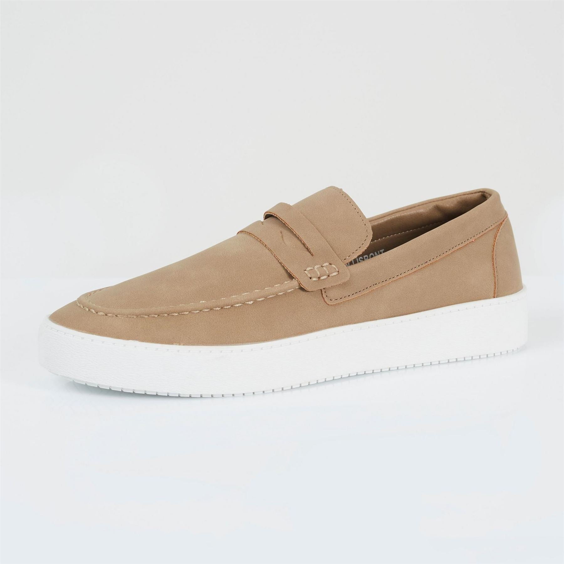 Brave Soul Mens Faux Suede Loafer In Taupe