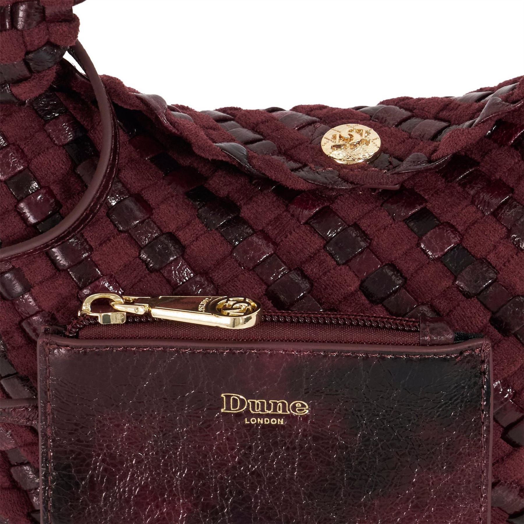 Dune London Dinkydeliberate Basket Weave Hobo Bag with Chain