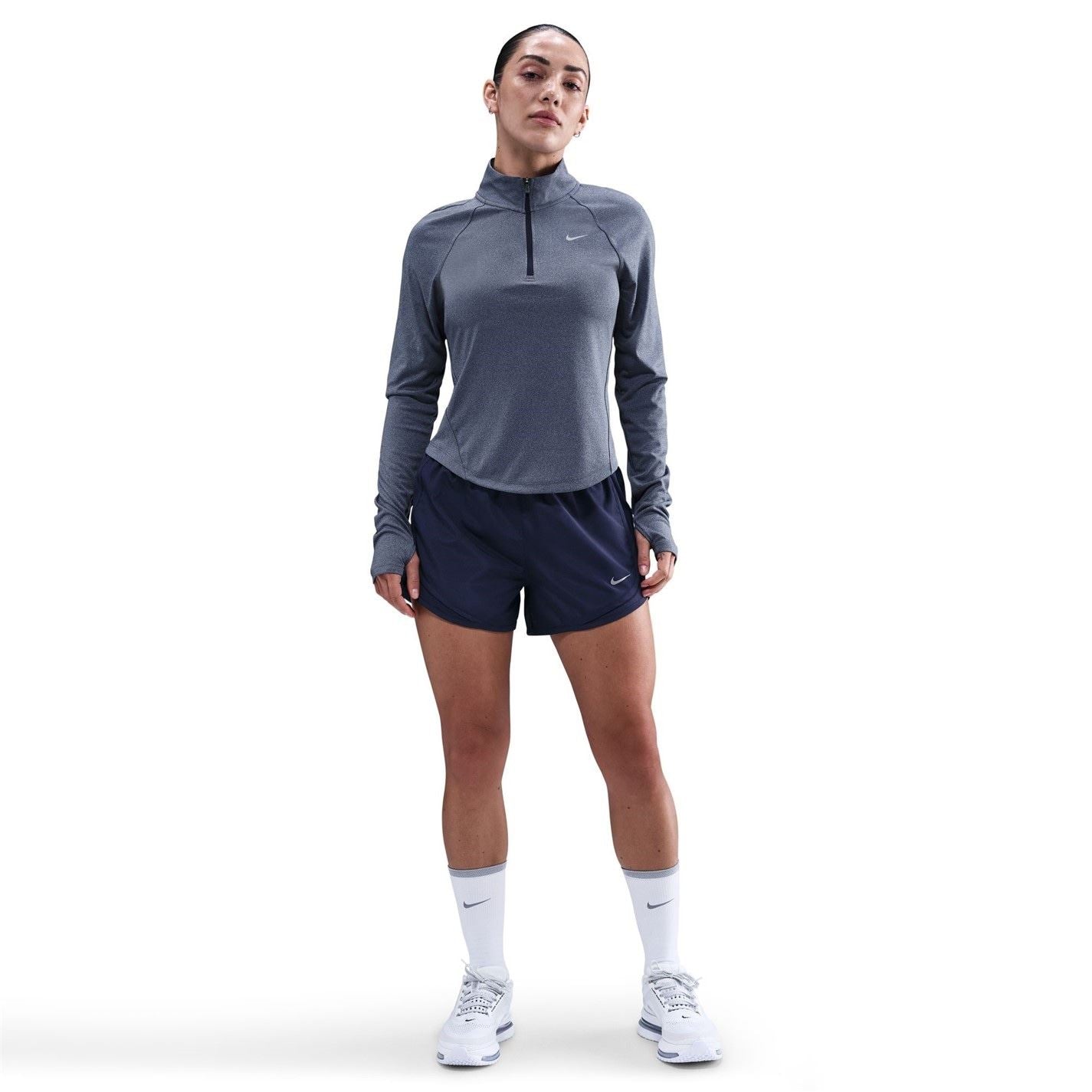 Nike Womens Pacer Long Sleeve 1 2 Zip Running Top