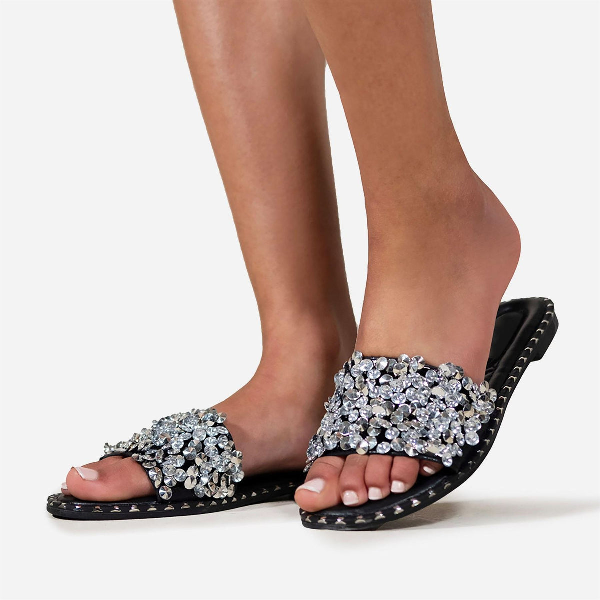 Wheres That From Belle Open Toe Flat Heel Slides