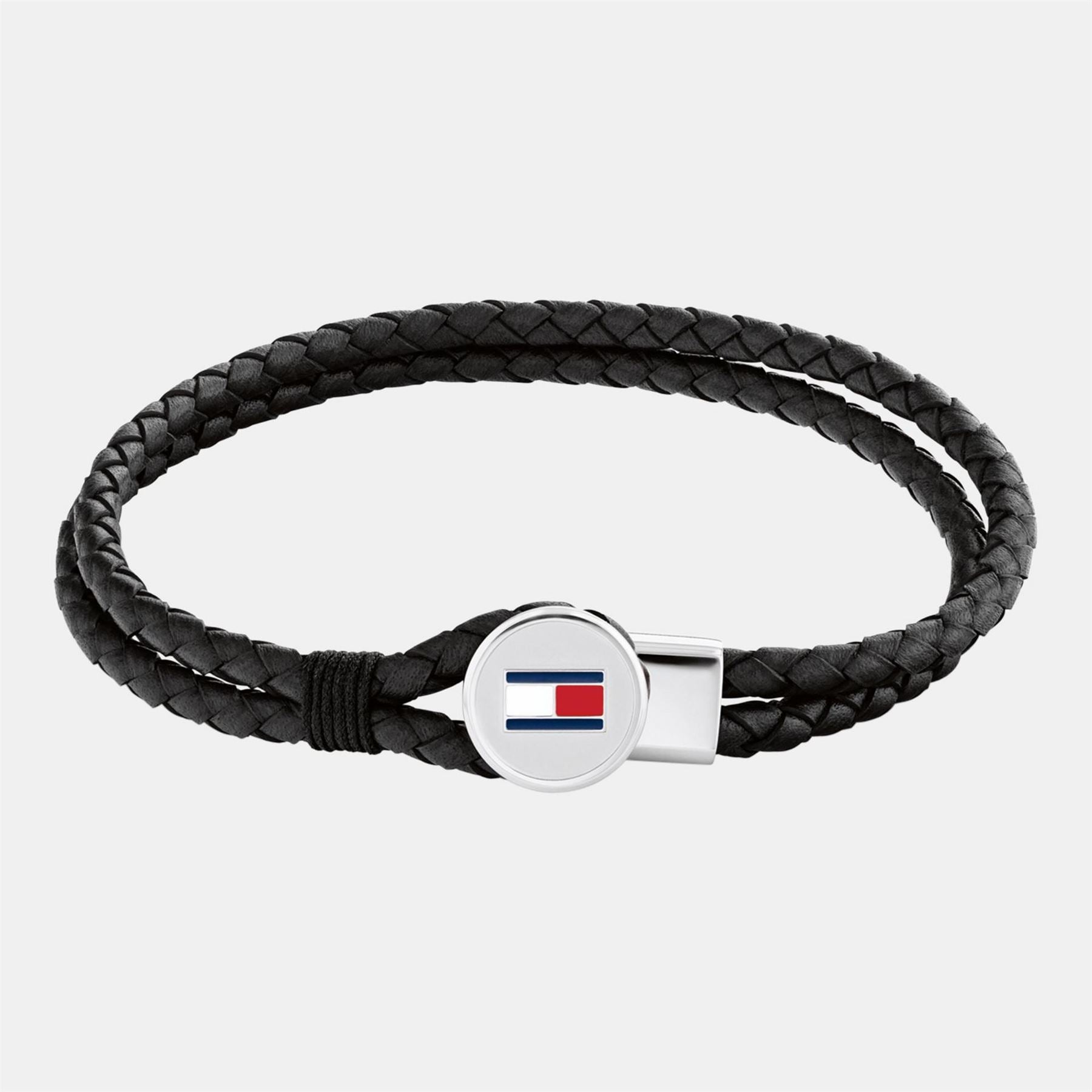 Tommy Hilfiger Hilfiger Men’s Braided Leather Bracelet