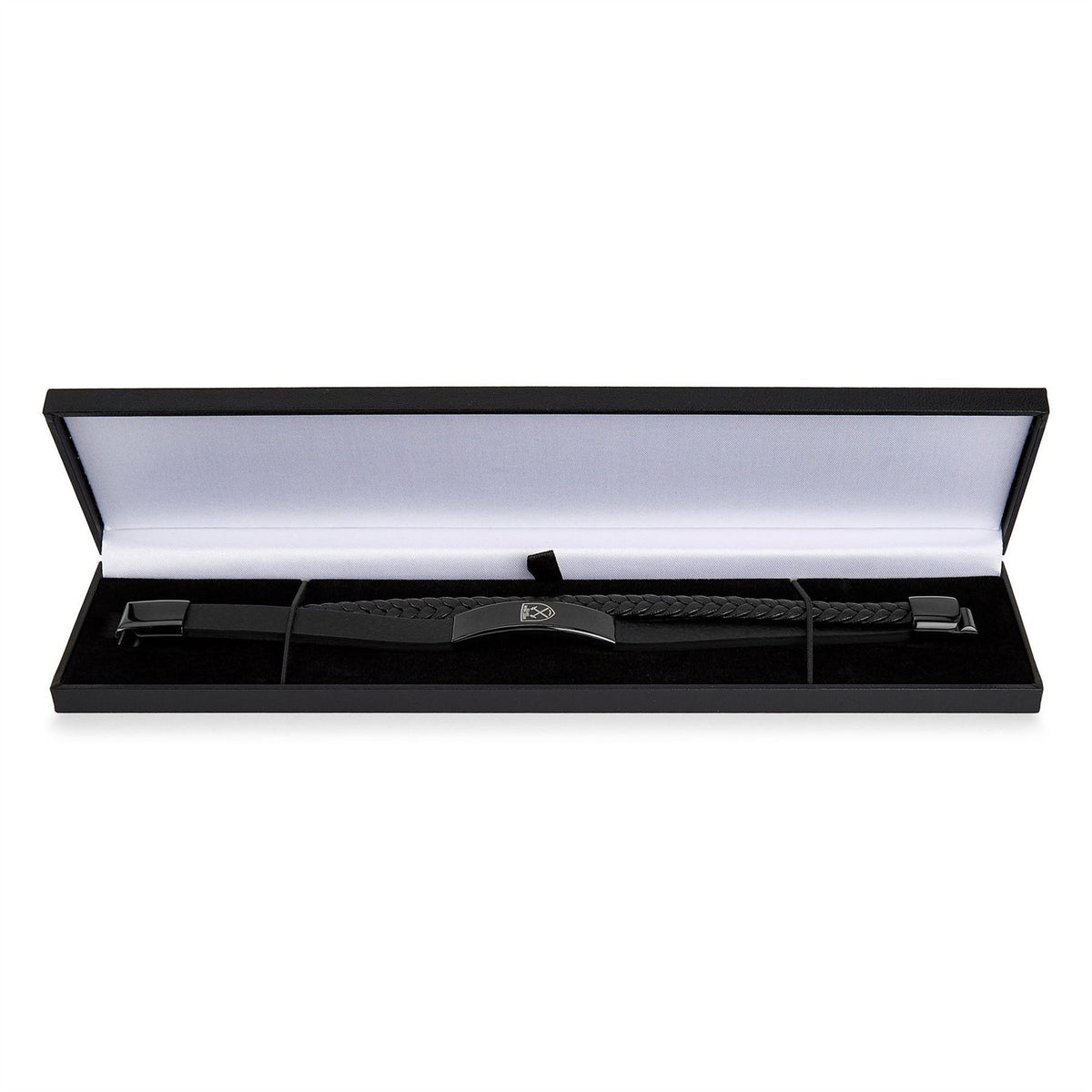 Team Officially Licensed Stainless Steel And Leather Black Ip Bracelet