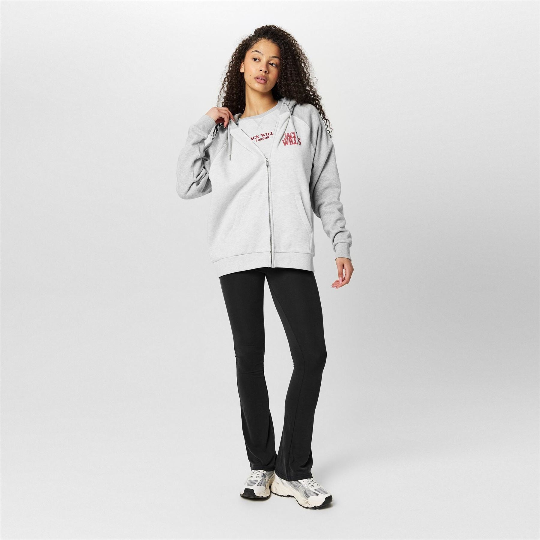 Jack Wills Hooded Color Block Sweat Jacket with Ribbed Cuff