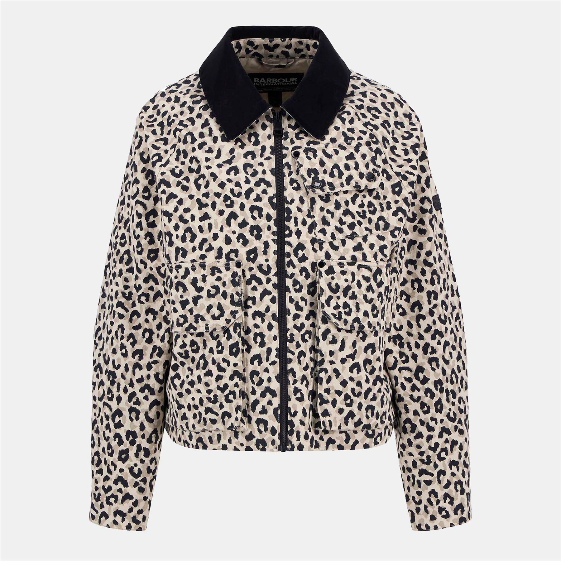 Barbour International Warlock Heavy Cotton Faux Velvet Collar Boxy Coach Jacket