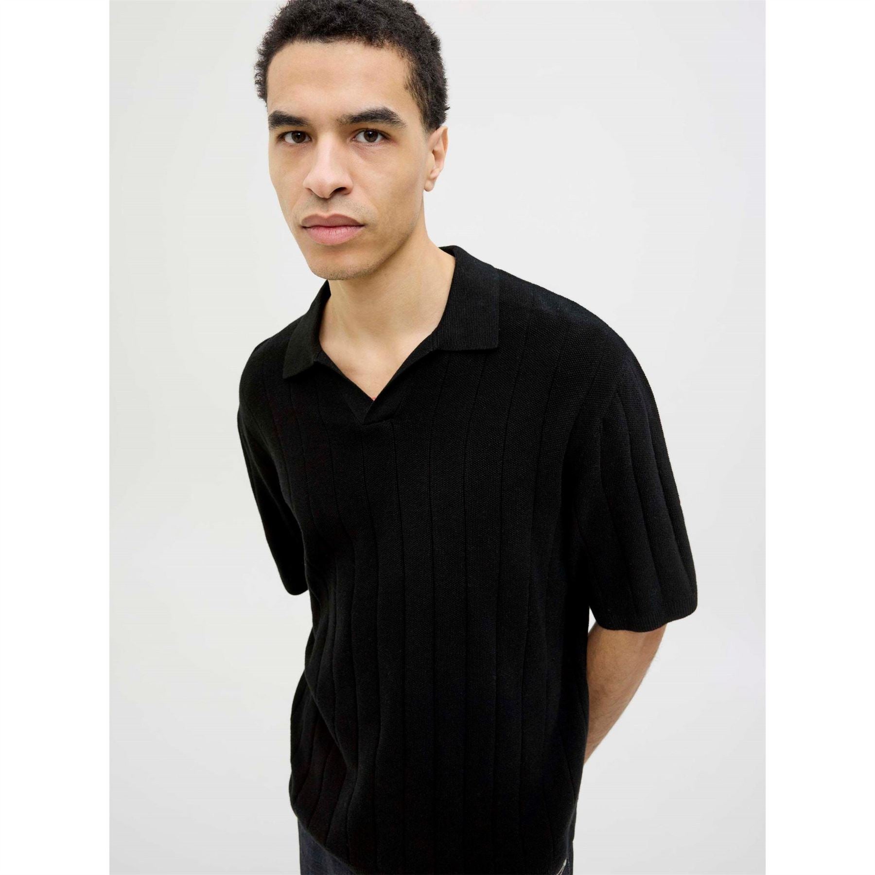 Jack and Jones Split Neck Knitted Crew Sweatshirt