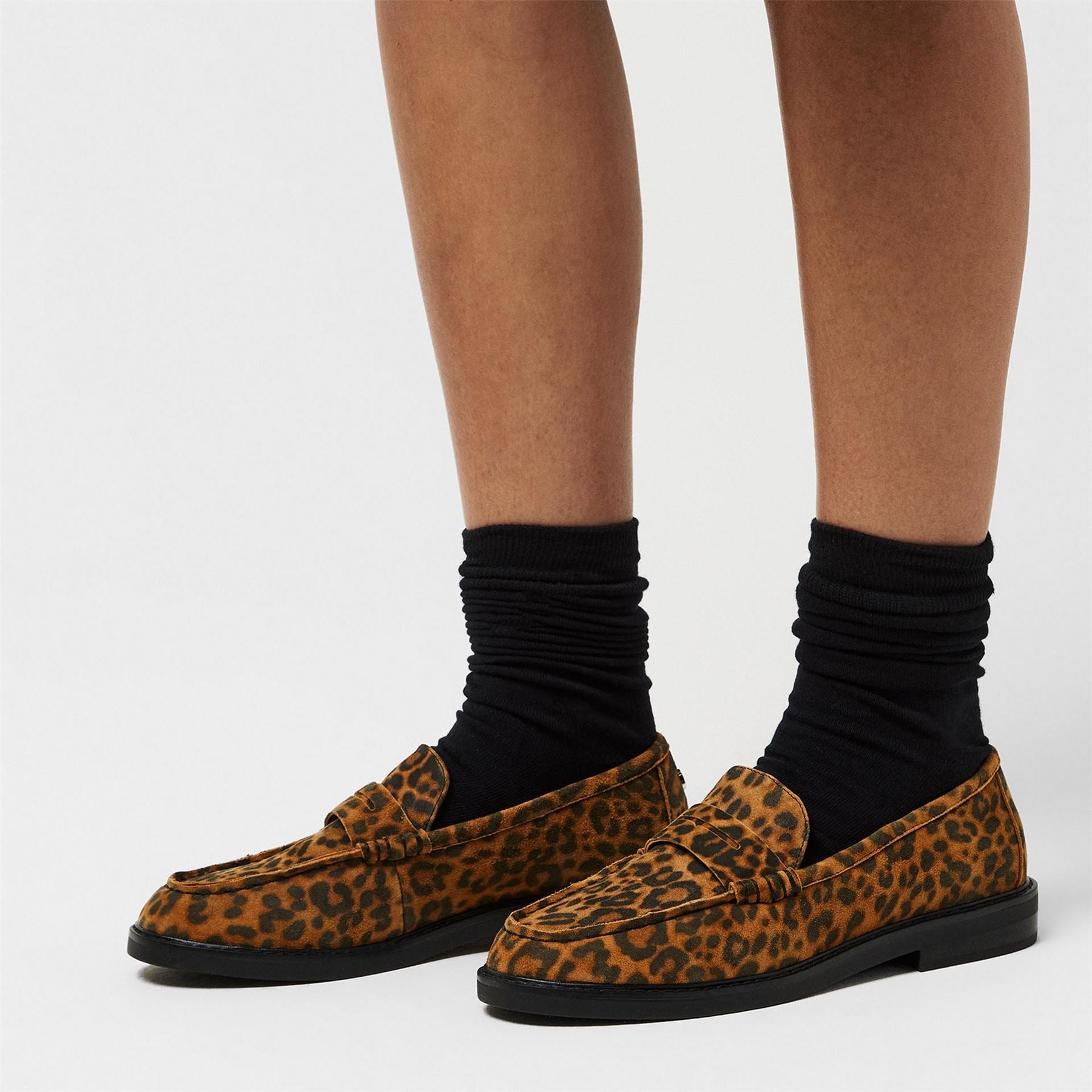 Steve Madden Adison Penny Loafers with Leopard Pattern